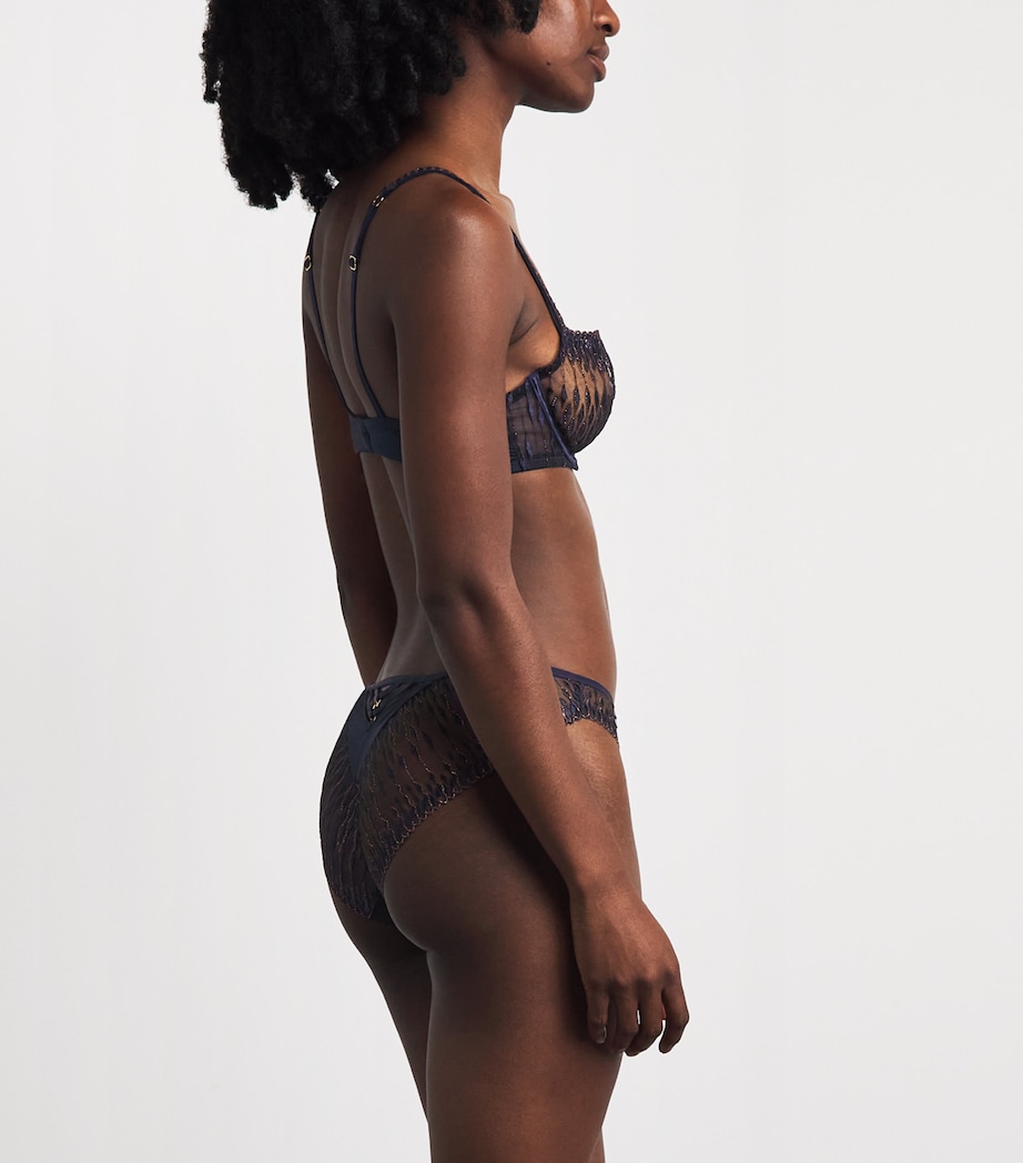 Aubade Womens Embroidered Voodoo Kiss Briefs Blue Moon Image 3