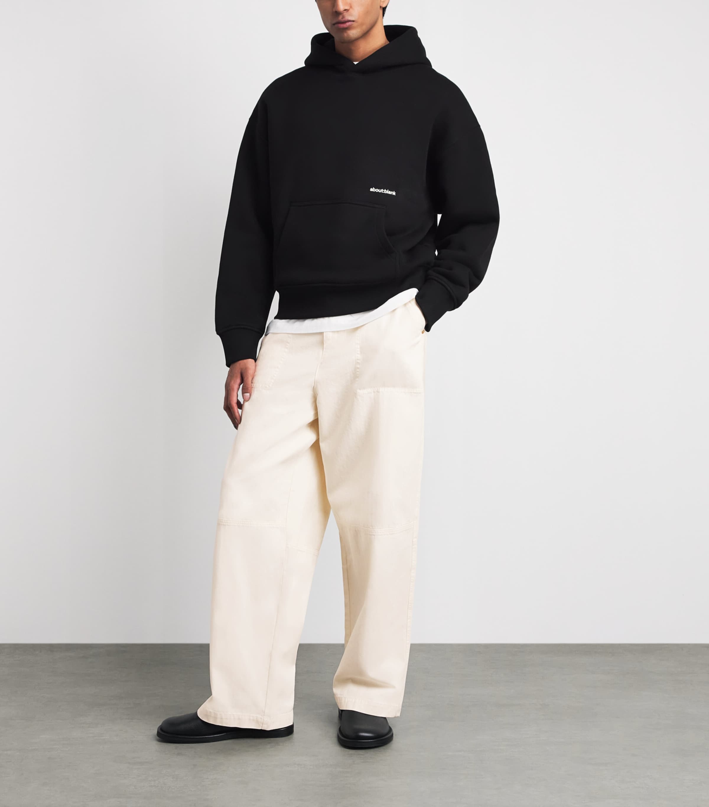 about:blank Mens Cotton Wide-Leg Carpenter Trousers Oat Image 2