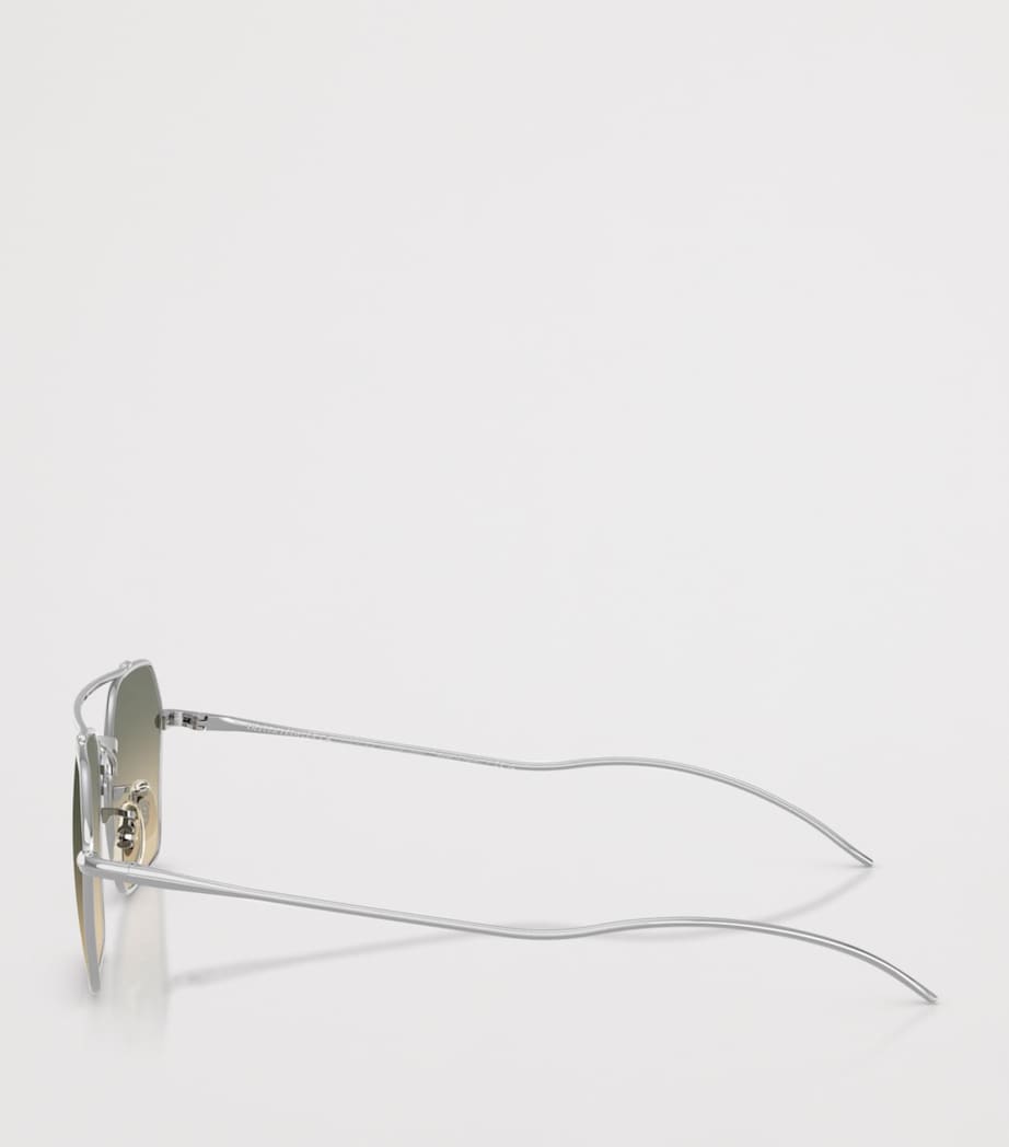 Oliver Peoples Titanium TK-15 Square Sunglasses Silver Image 2