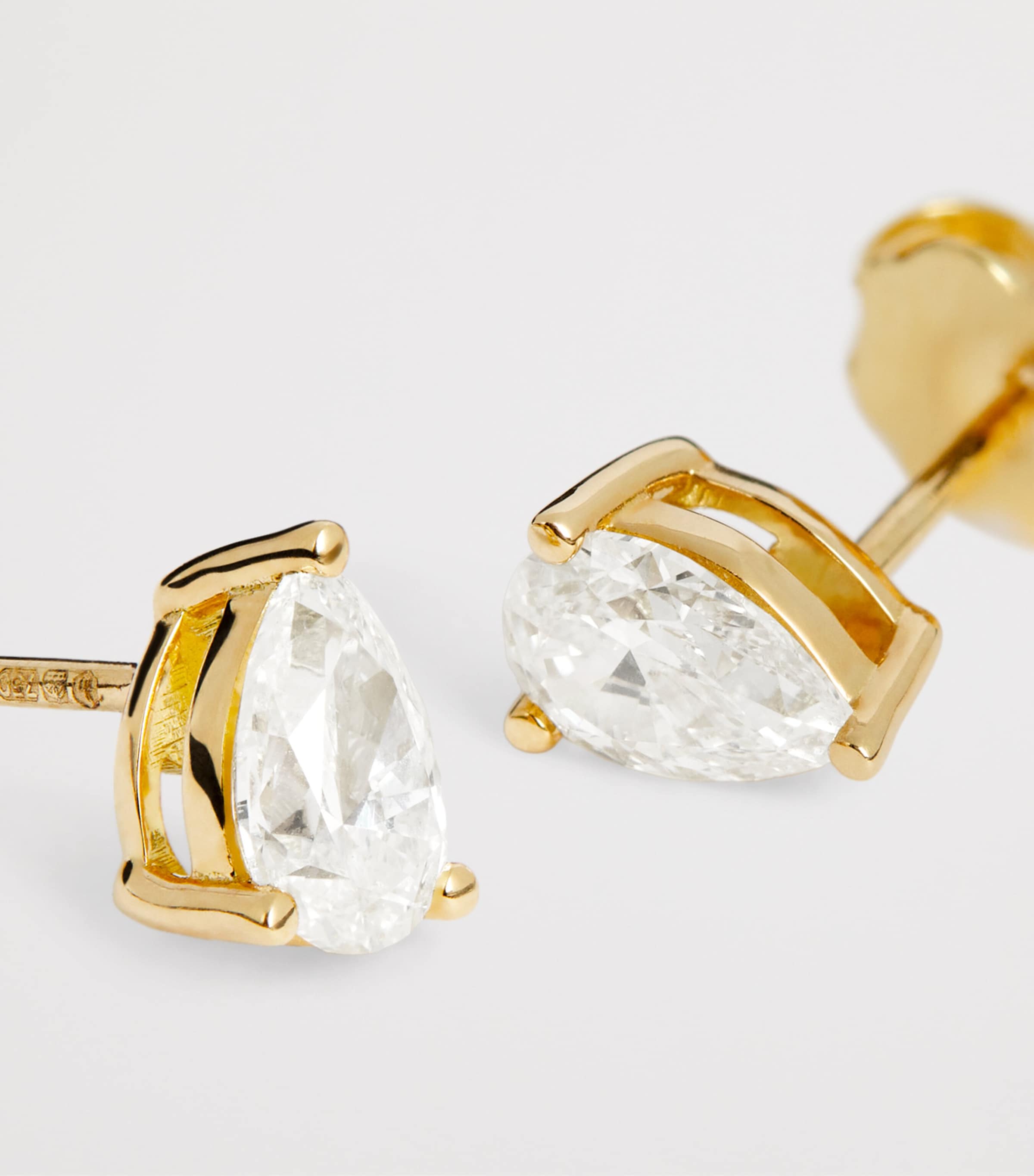 Yellow Gold and Diamond Pear Stud Earrings (0.50ct) YELLOW GOLD Image 4