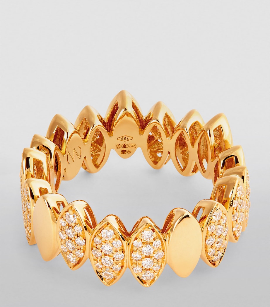 Yellow Gold and Diamond Navette Ring YELLOW GOLD Image 3