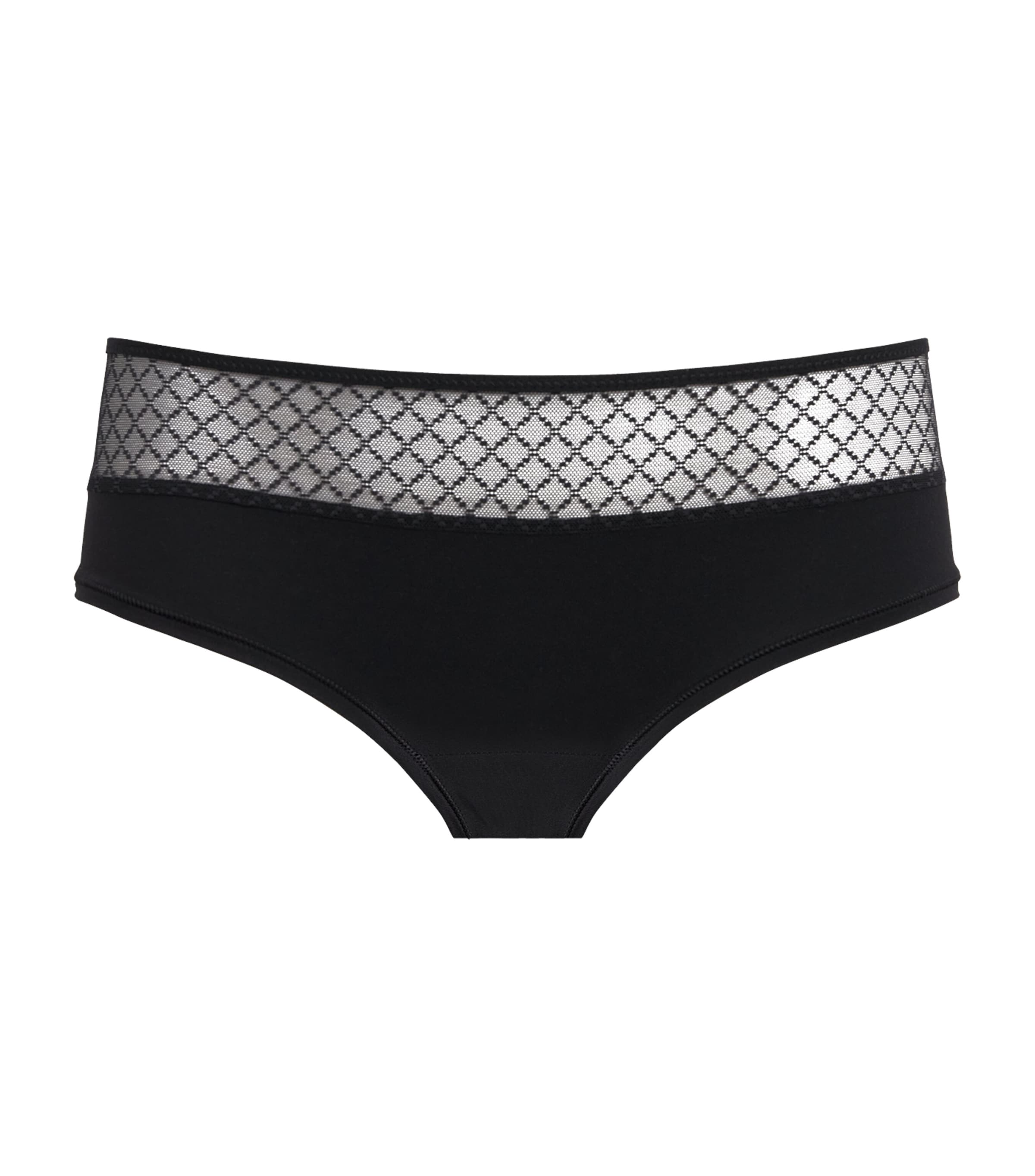 Chantelle Womens Lace-Detail Norah Shorty Briefs Black Image 1
