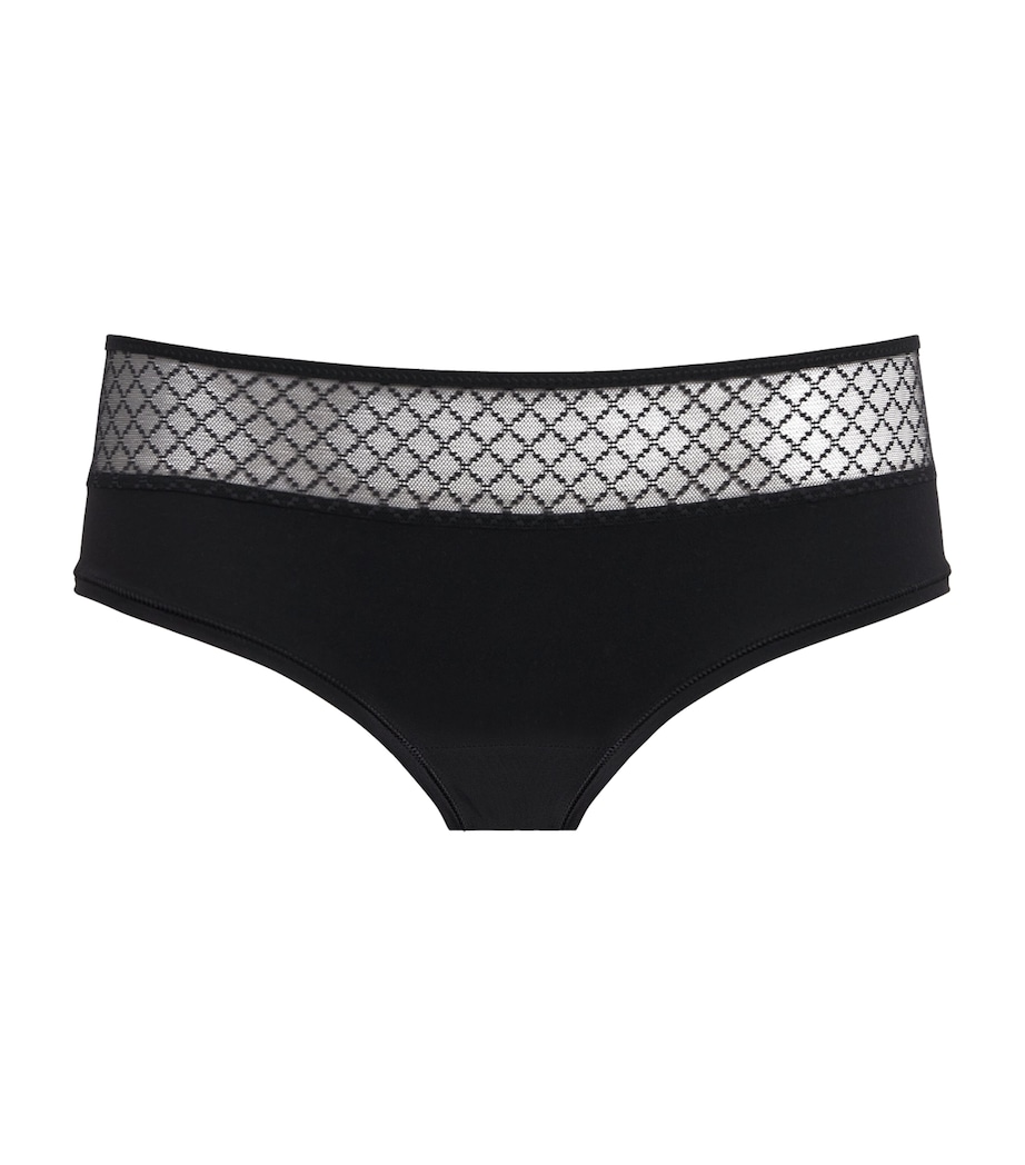 Chantelle Womens Lace-Detail Norah Shorty Briefs Black Image 1