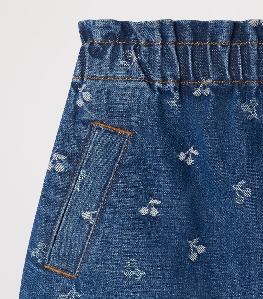 Cherry Jacquard Jensua Denim Skirt (4-8 Years) IMP JEAN CLAIR Image 3