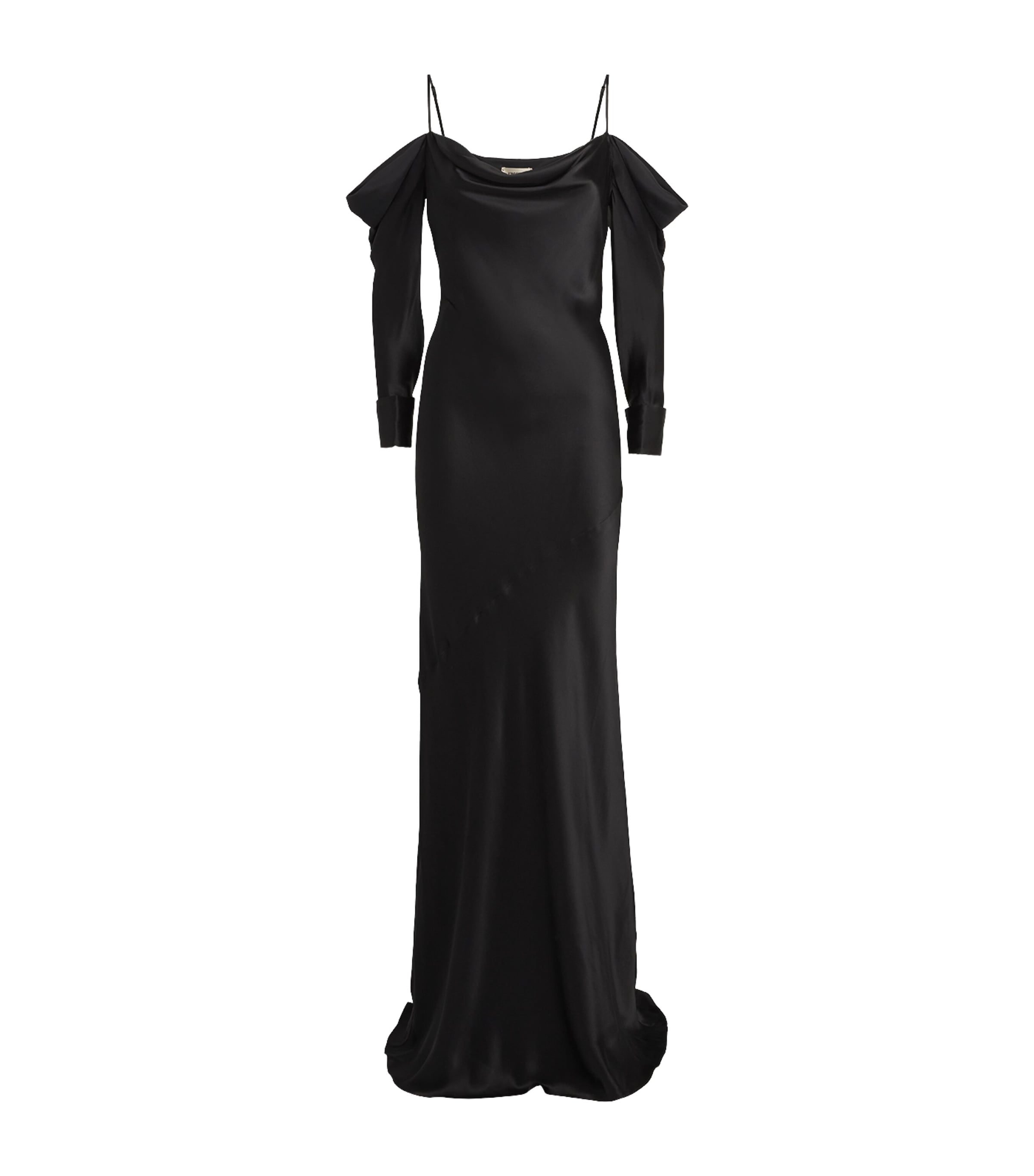 Shop L Agence Silk-satin Melly Gown In Black