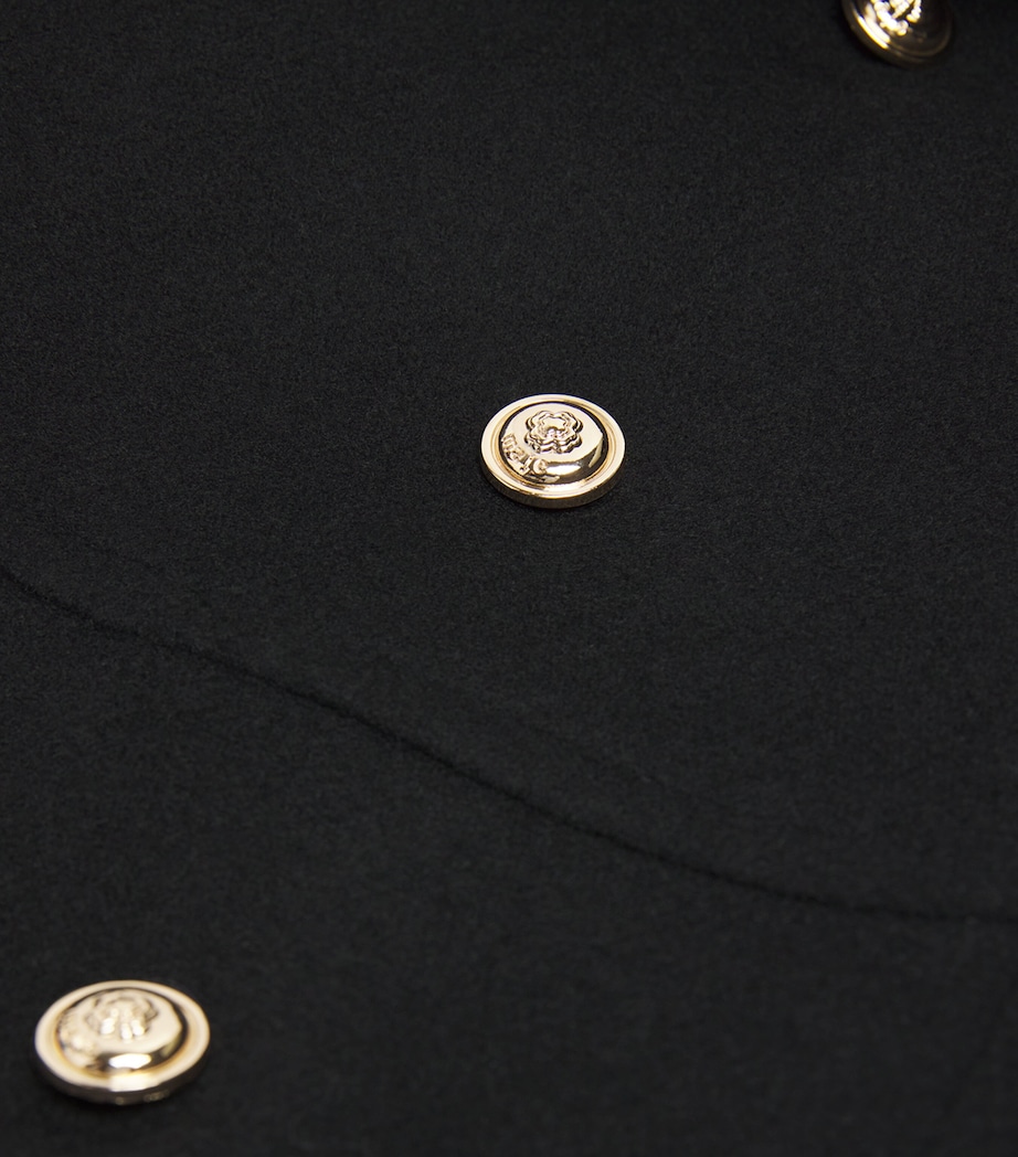 Wool-Blend Pea Coat BLACK Image 5