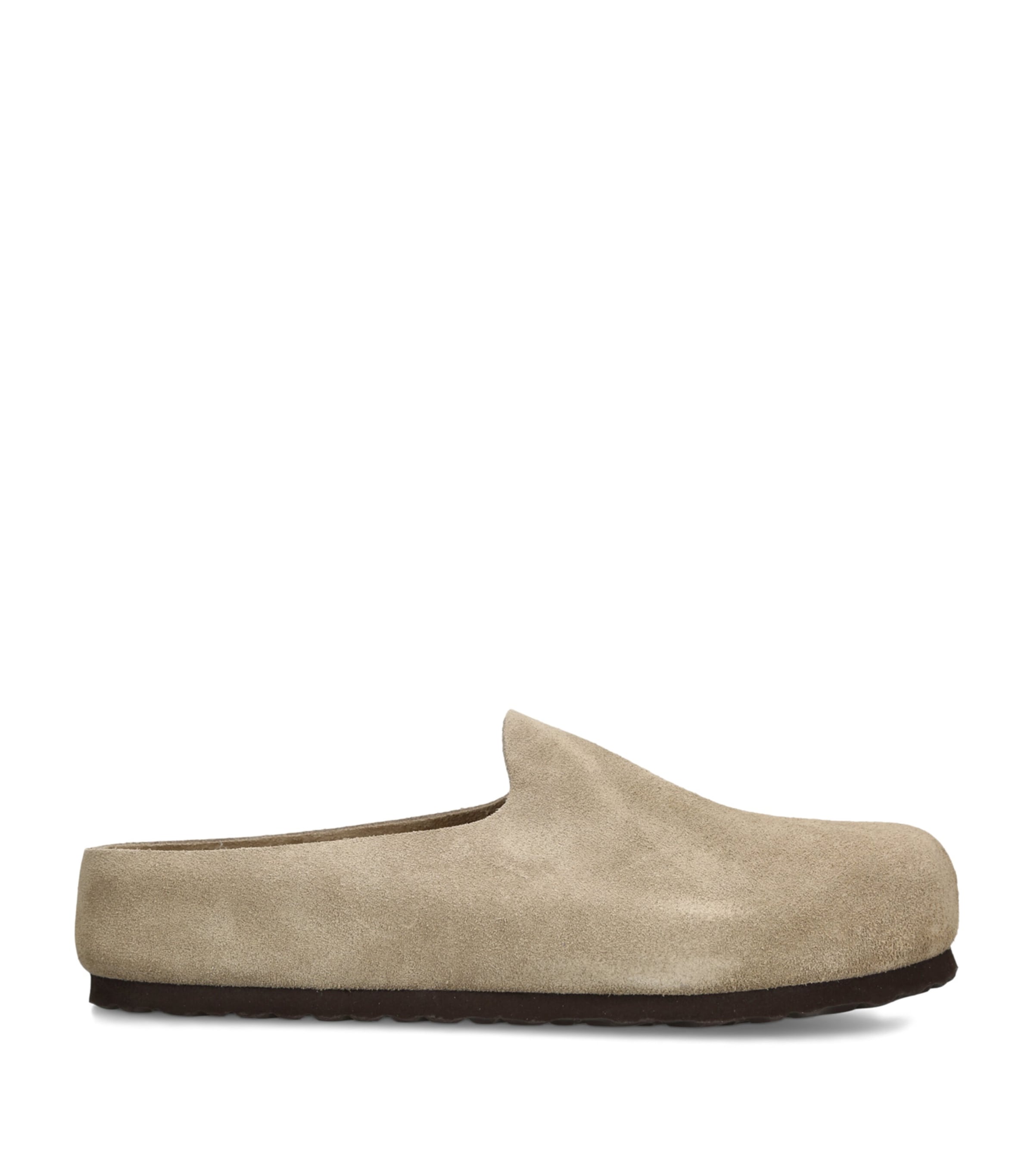 Birkenstock Suede Amsterdam Wrapped Clogs Taupe Image 1