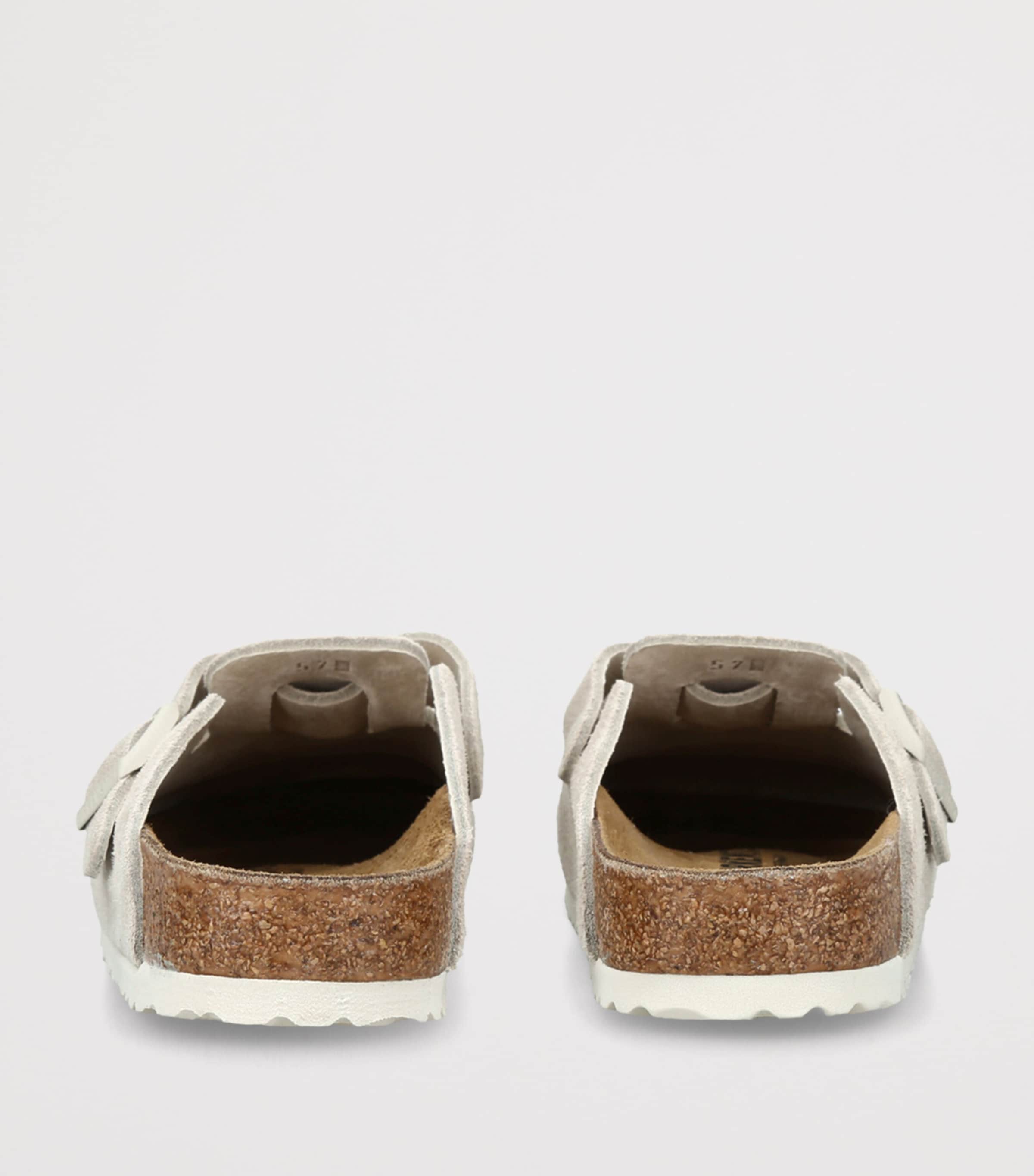 Birkenstock Suede Boston Clogs Winter Wht Image 2