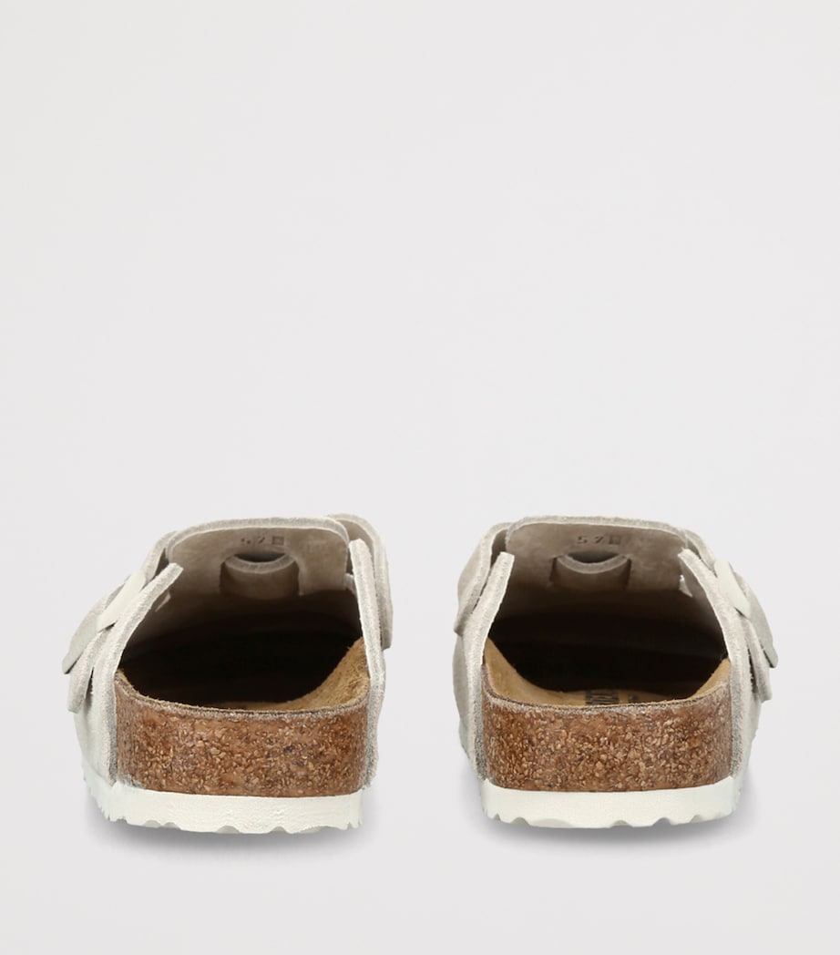 Birkenstock Suede Boston Clogs Winter Wht Image 2