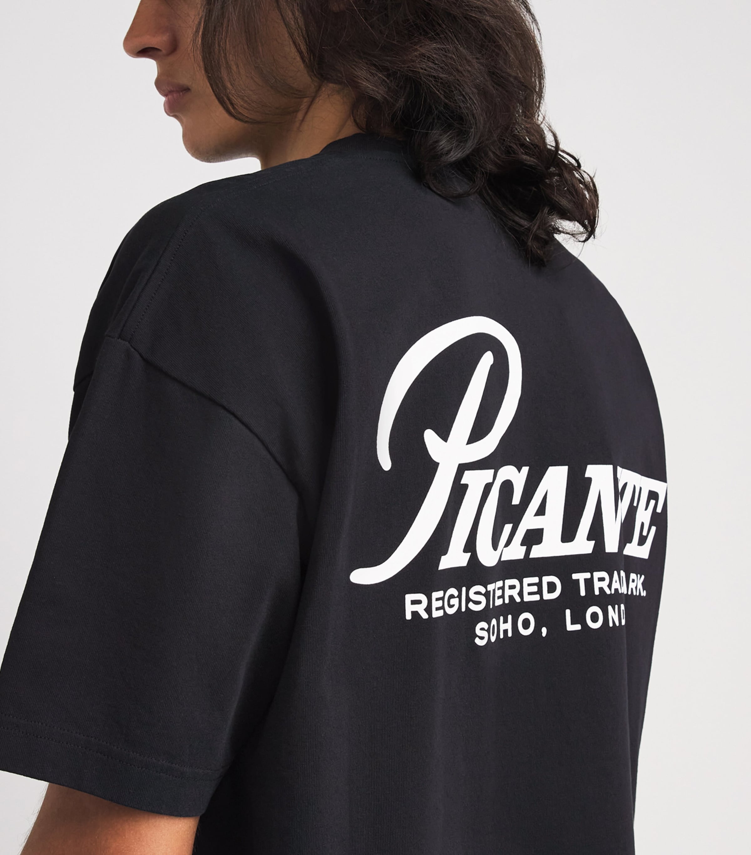 Picante Mens Organic Cotton Record T-Shirt Black Image 3