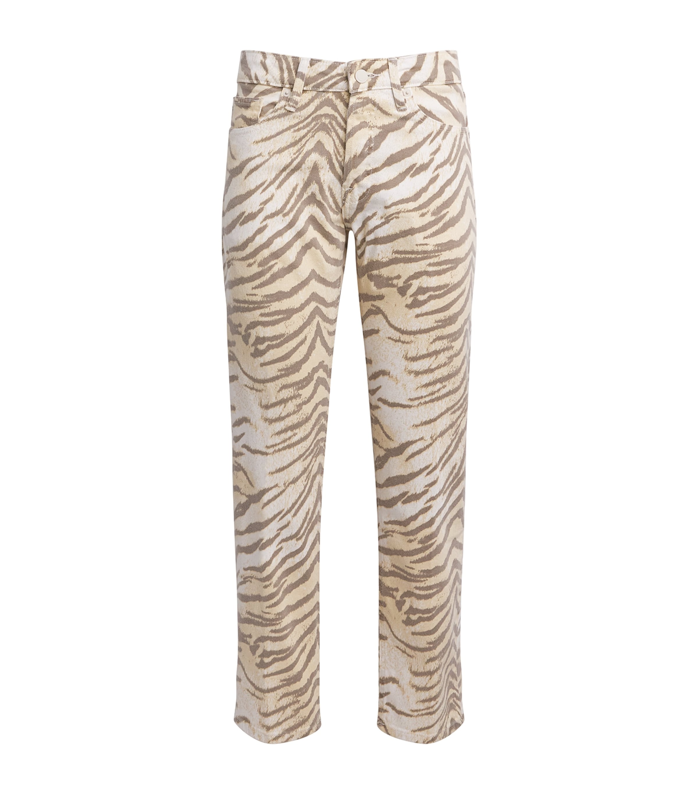 Good American Womens Tiger Print Vintage Straight Jeans Btg Brown Tiger Image 1
