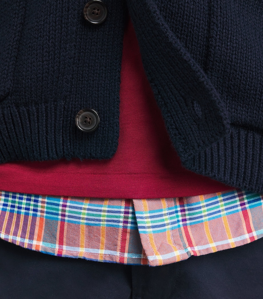 Cotton Logo V-Neck T-Shirt HERITAGE RED/C5213 Image 6