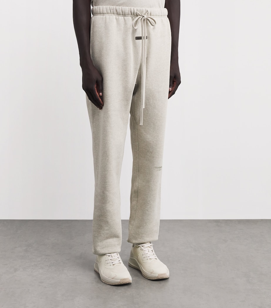 Cotton-Blend Logo Sweatpants HEATHER STONE Image 3