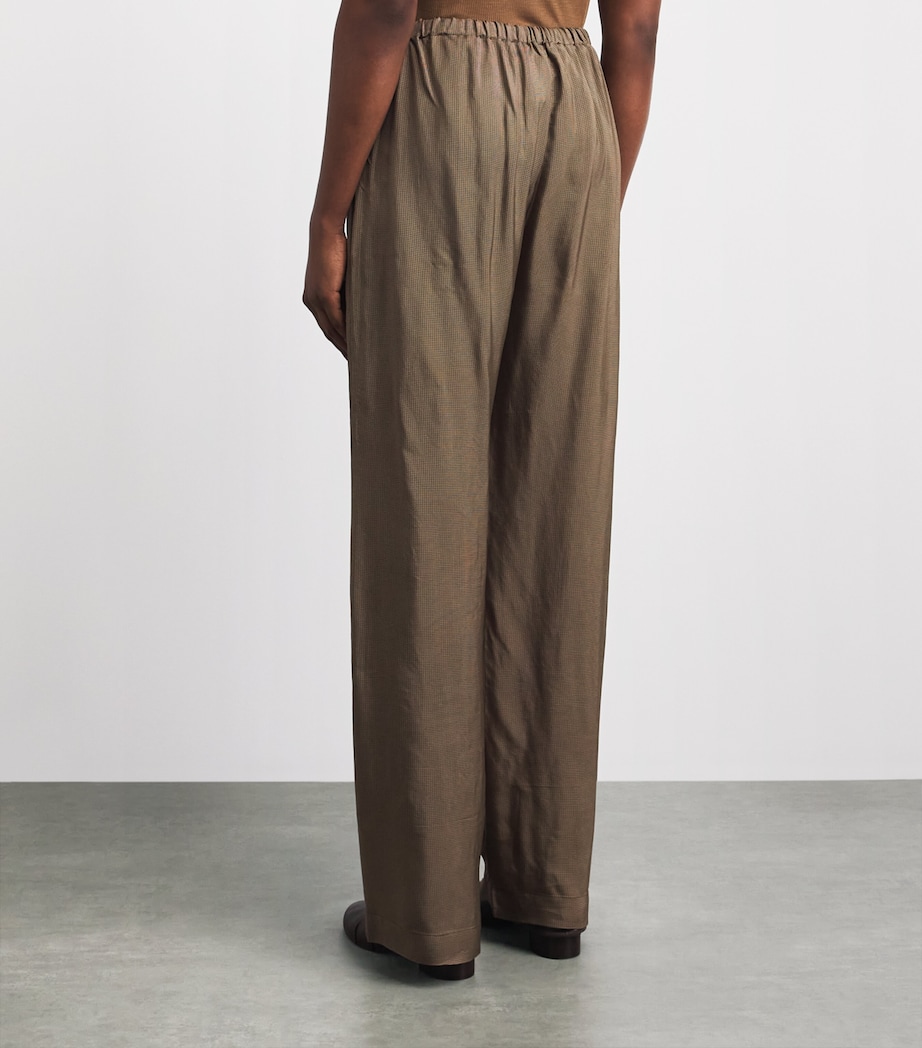 Róhe Womens Check Drawstring Trousers Brwn Min Ch Image 5