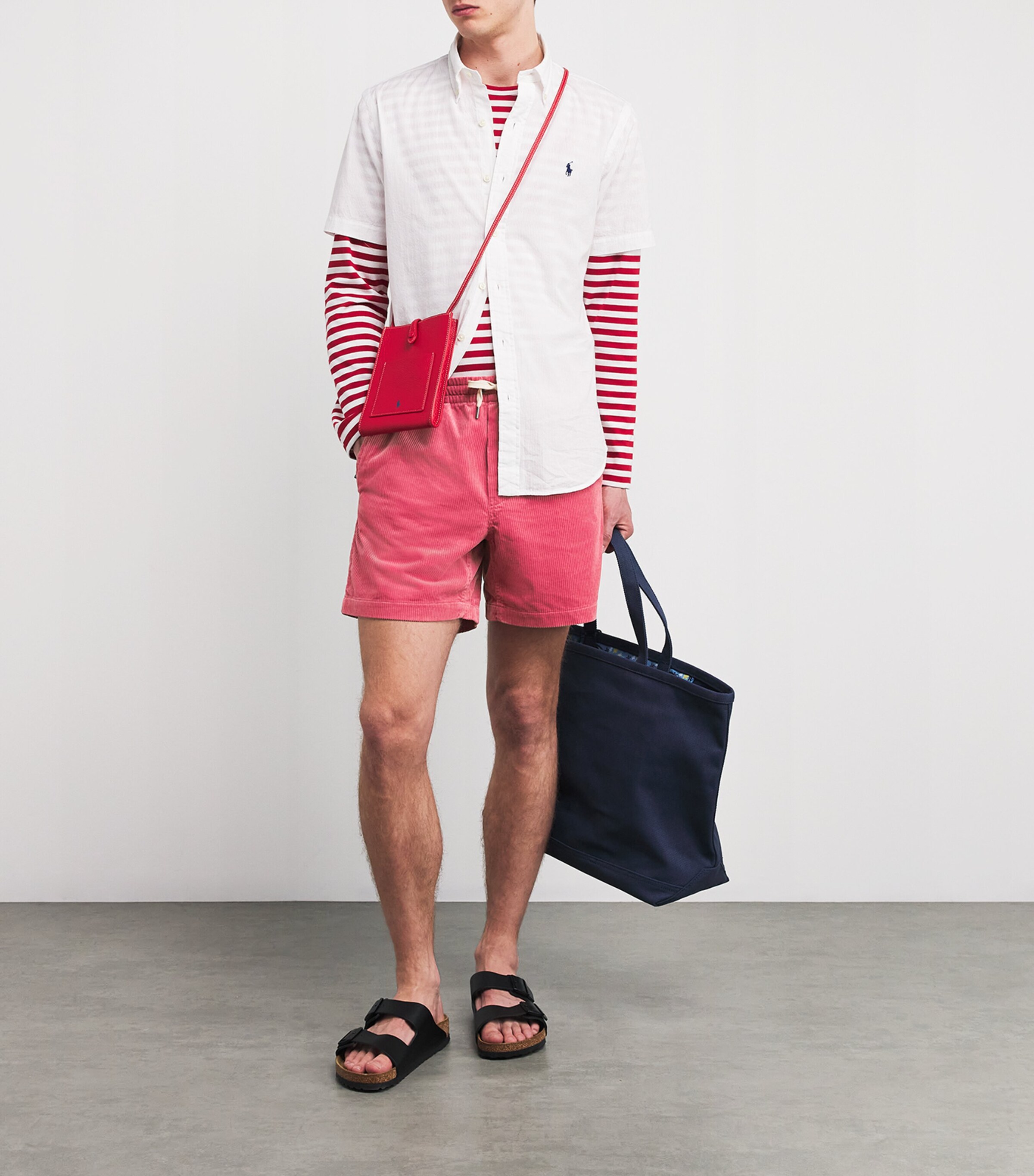 Polo Ralph Lauren Mens Cotton Corduroy Polo Prepster Shorts Red Image 2