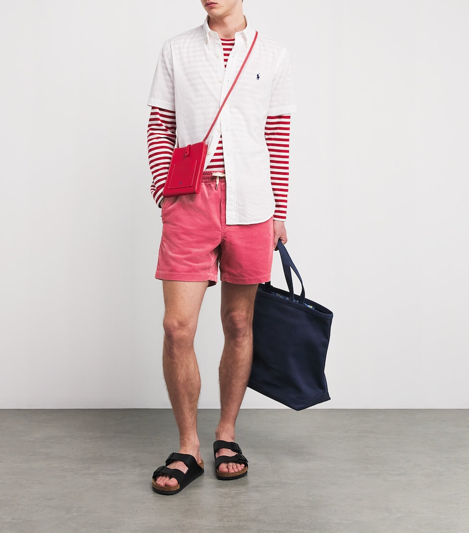 Cotton Corduroy Polo Prepster Shorts RED Image 2