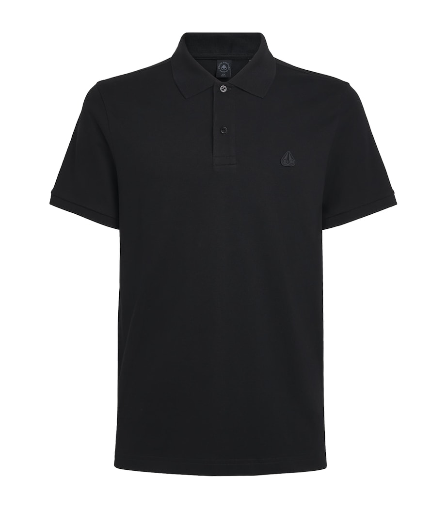 Moose Knuckles Mens Logo Polo Shirt Black Image 1