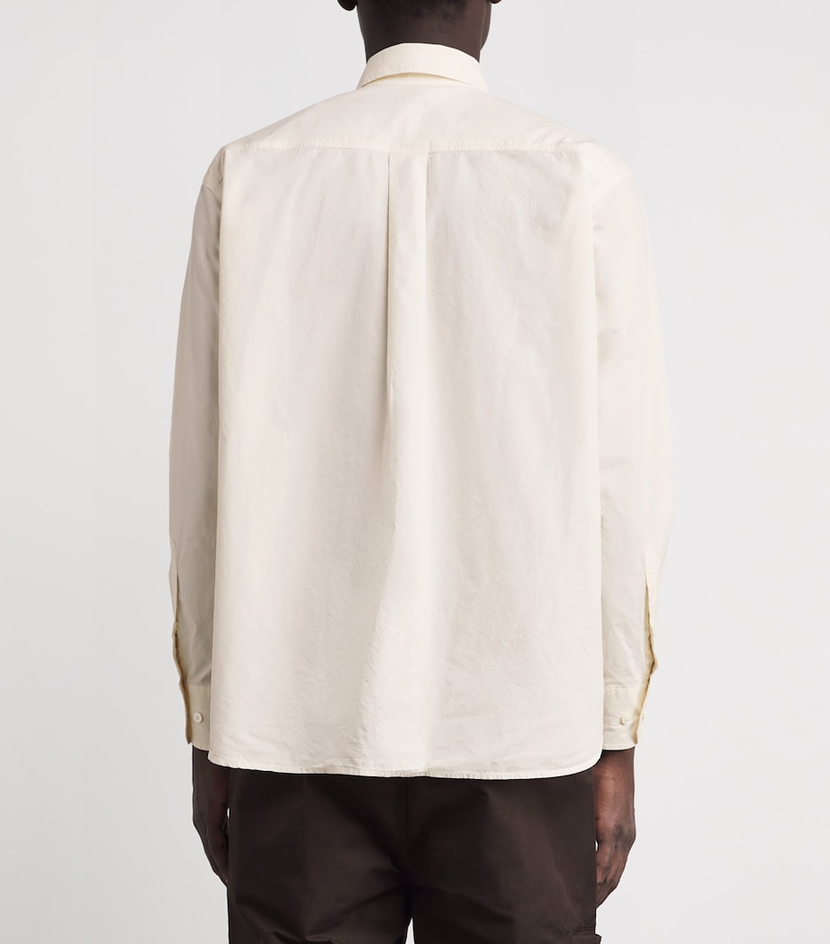 Cotton-Blend Oversized Shirt OATMEAL Image 4