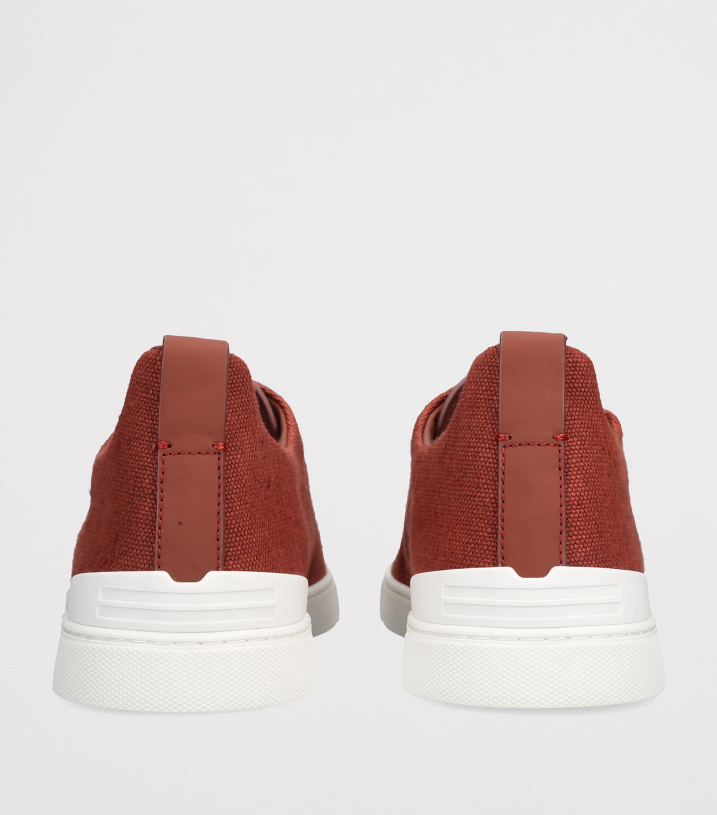 Zegna Cotton-Linen Triple Stitch Sneakers Red/other Image 2