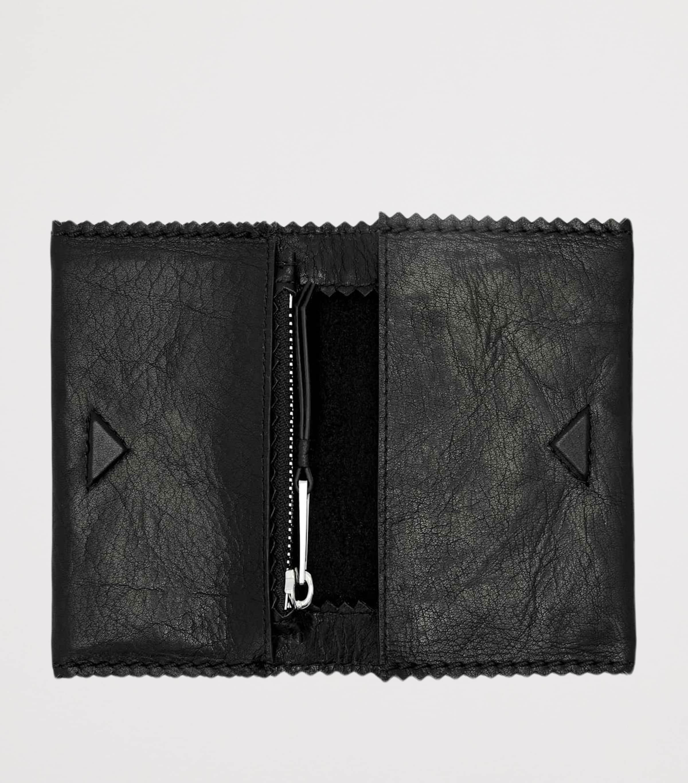 AllSaints Leather Siloh Wallet Black Image 2