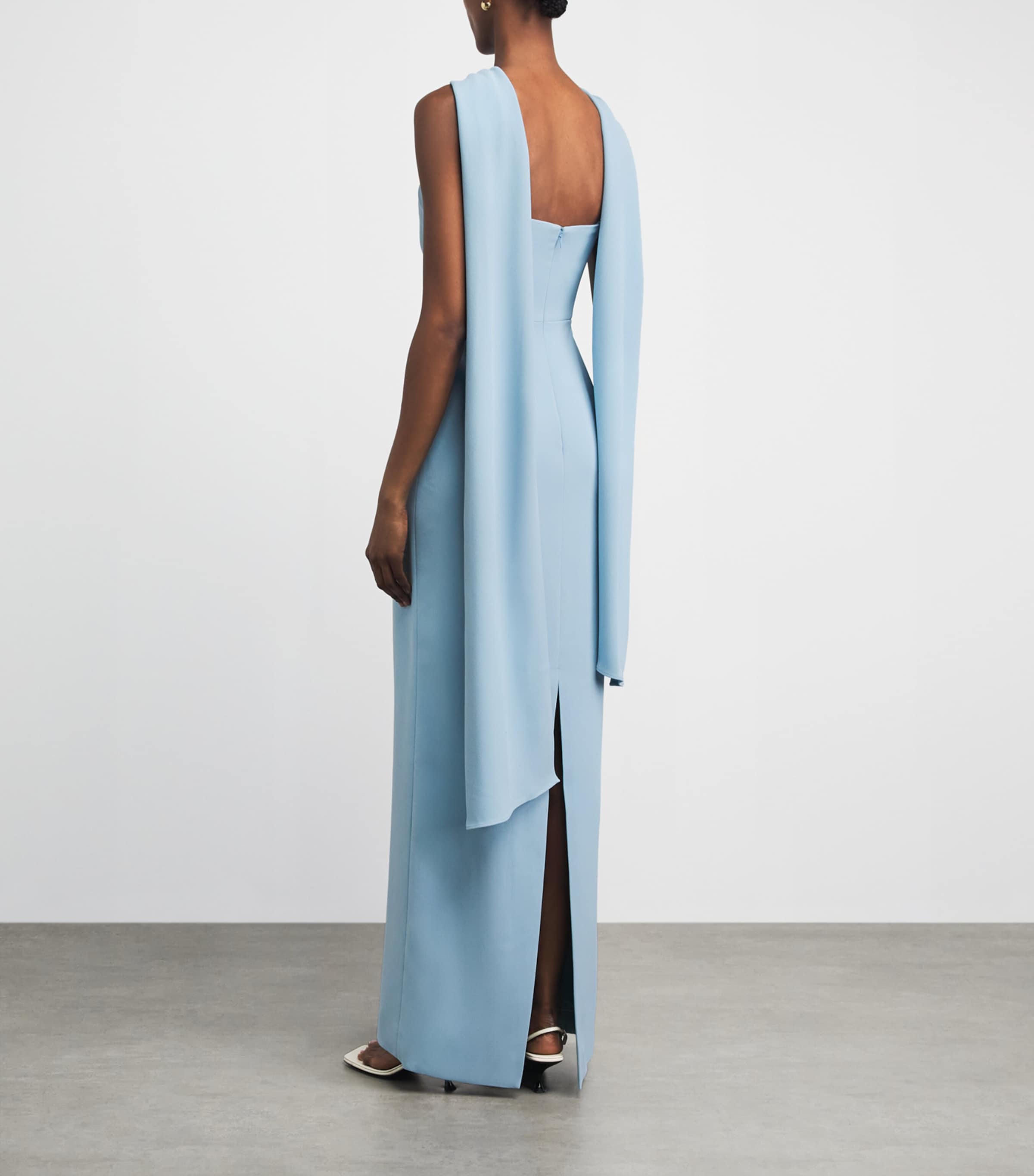 Solace London Womens Crepe Twisted Rona Gown Soft Blue Image 4