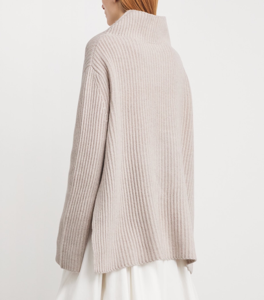 Le Kasha Womens Organic Cashmere Lisboa Sweater Light Beige Image 4