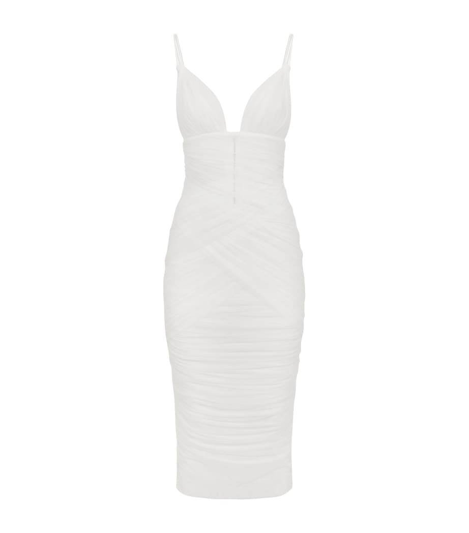 Ruched Midi Dress W0001-NATURAL WHITE Image 1
