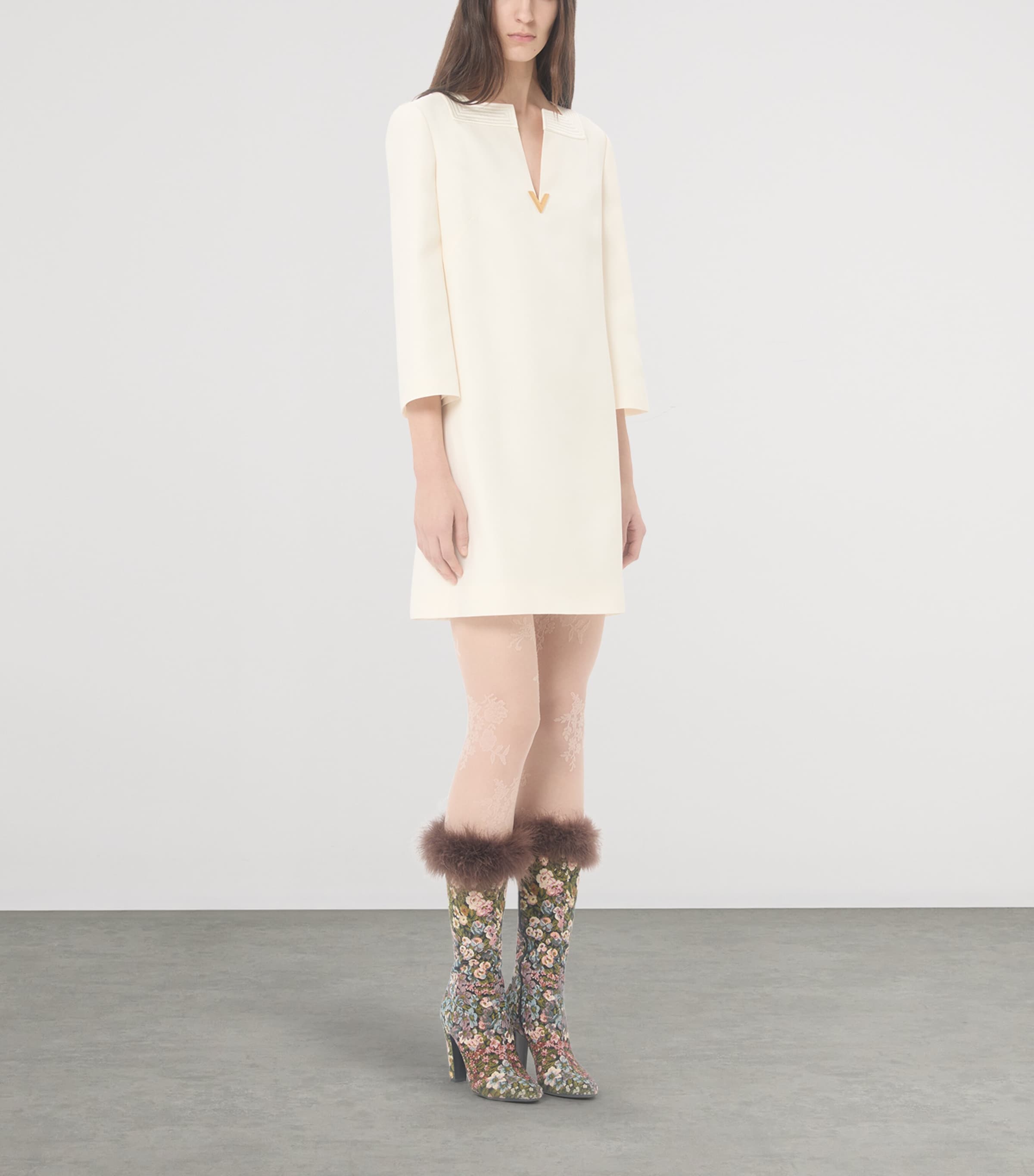 Virgin Wool-Silk Mini Dress A03 Image 3