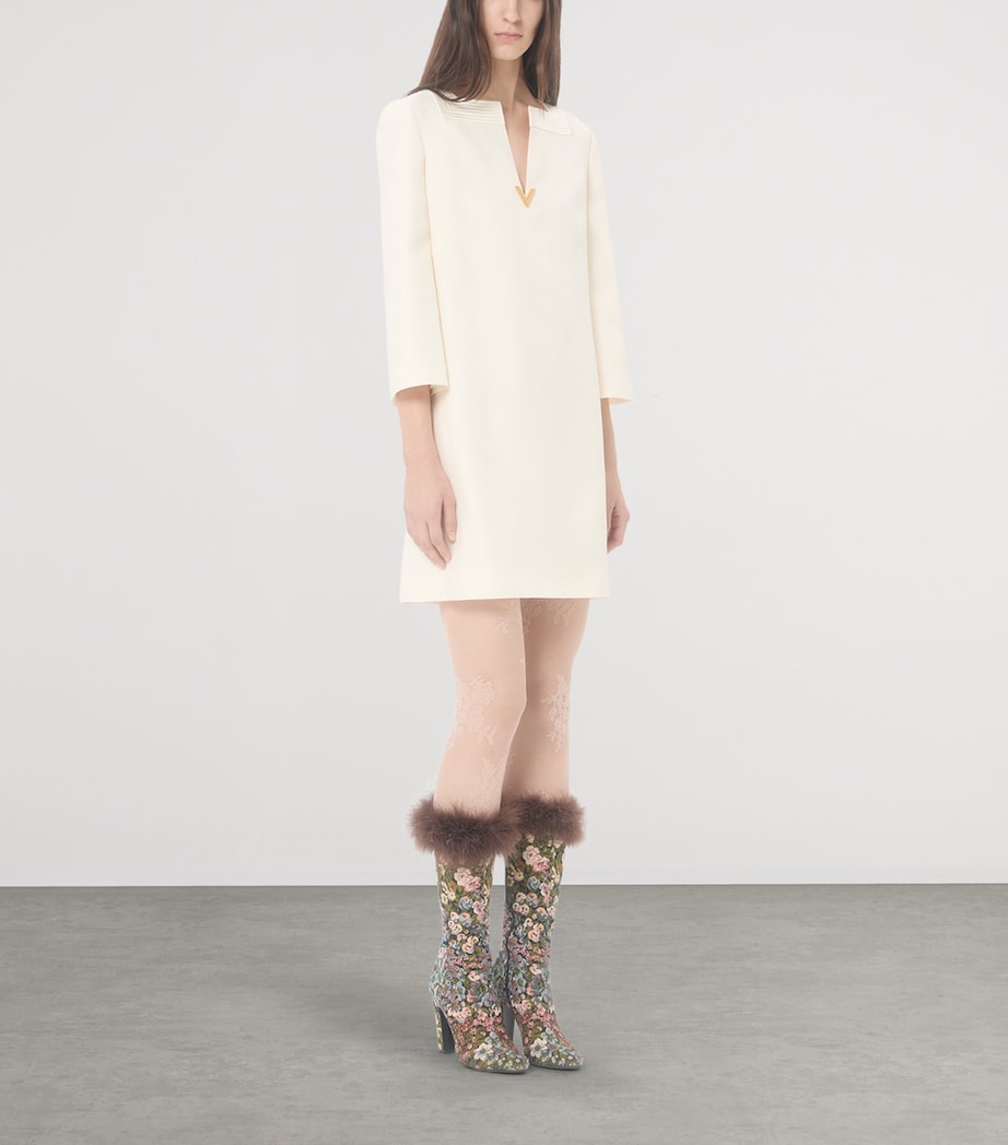 Virgin Wool-Silk Mini Dress A03 Image 3