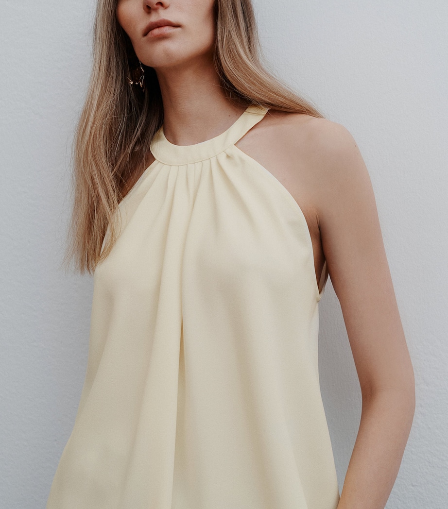 Marella Womens Satin Asymmetrical Top Wool White Image 5