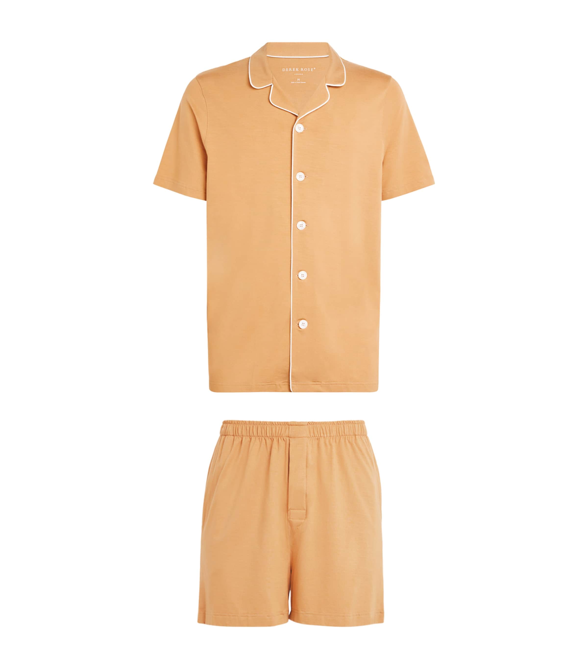 Derek Rose Micromodal Short Basel Pyjama Set In Neutral