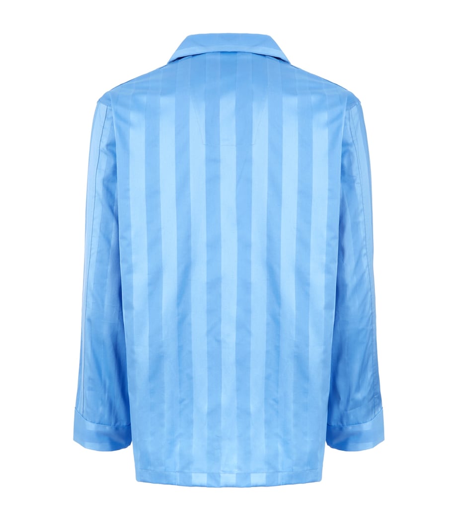 Lingfield Cotton Stripe Pyjama Set BLUE Image 3