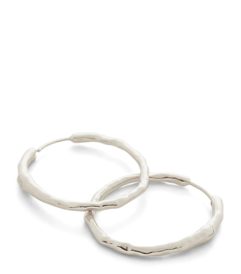 Monica Vinader Medium Sterling Silver MV Siren Muse Hoop Earrings Sterling Silver Image 1