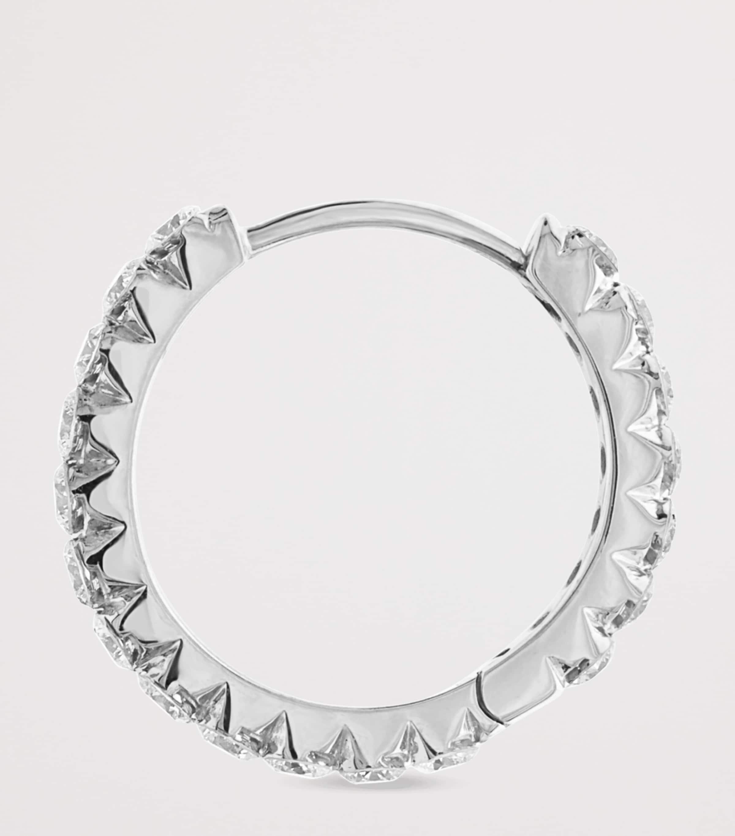 Maria Tash Invisible Set Diamond Eternity Single Hoop Earring (11mm) White Gold Image 2