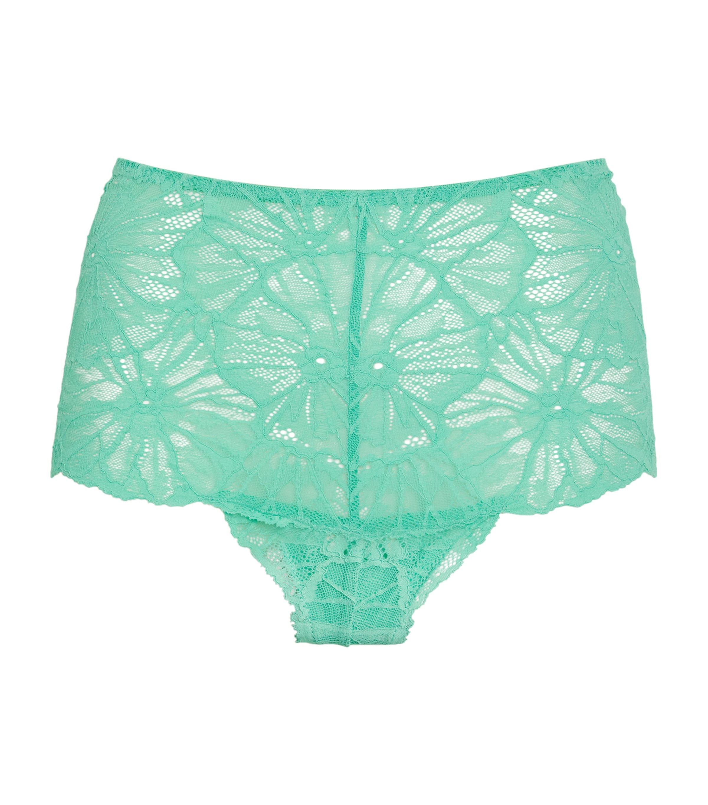 Dora Larsen Lace Eden High-waist Briefs In Green