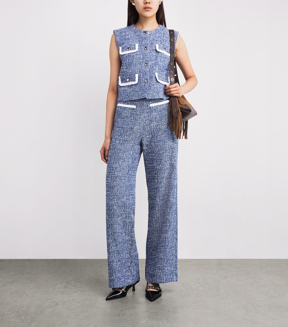 Bouclé Tweed Trousers NAVY Image 2