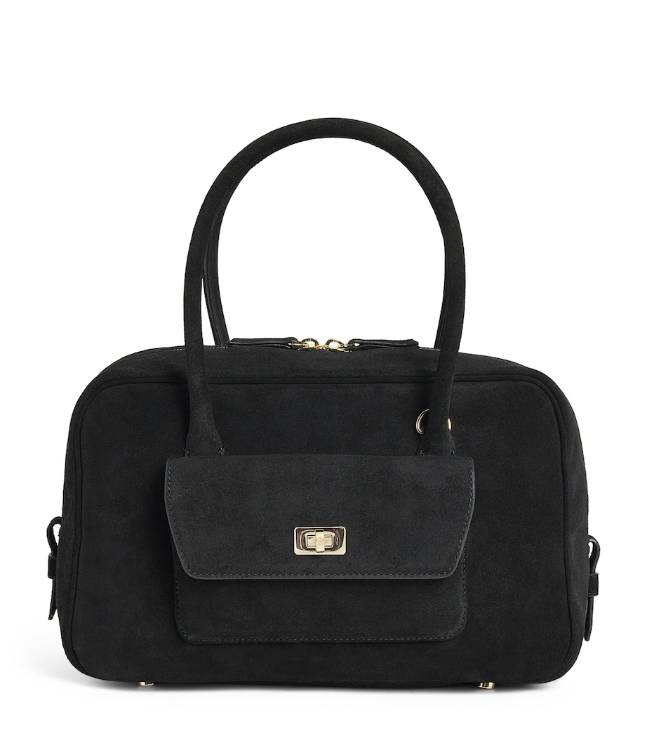 Sandro Paris Suede Top-Handle Bag Black Image 1