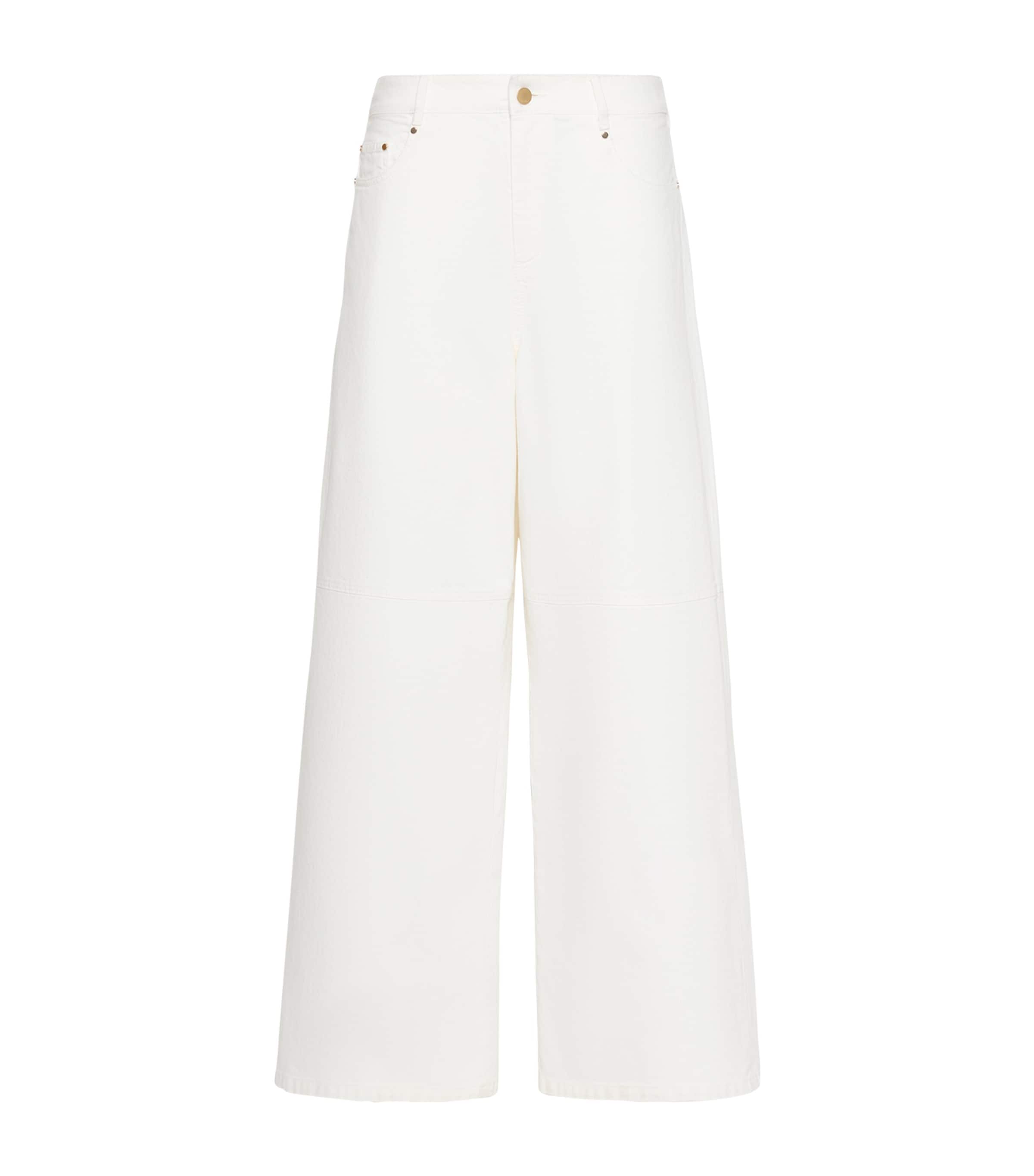 Max Mara Womens Wide-Leg Jeans White Image 1