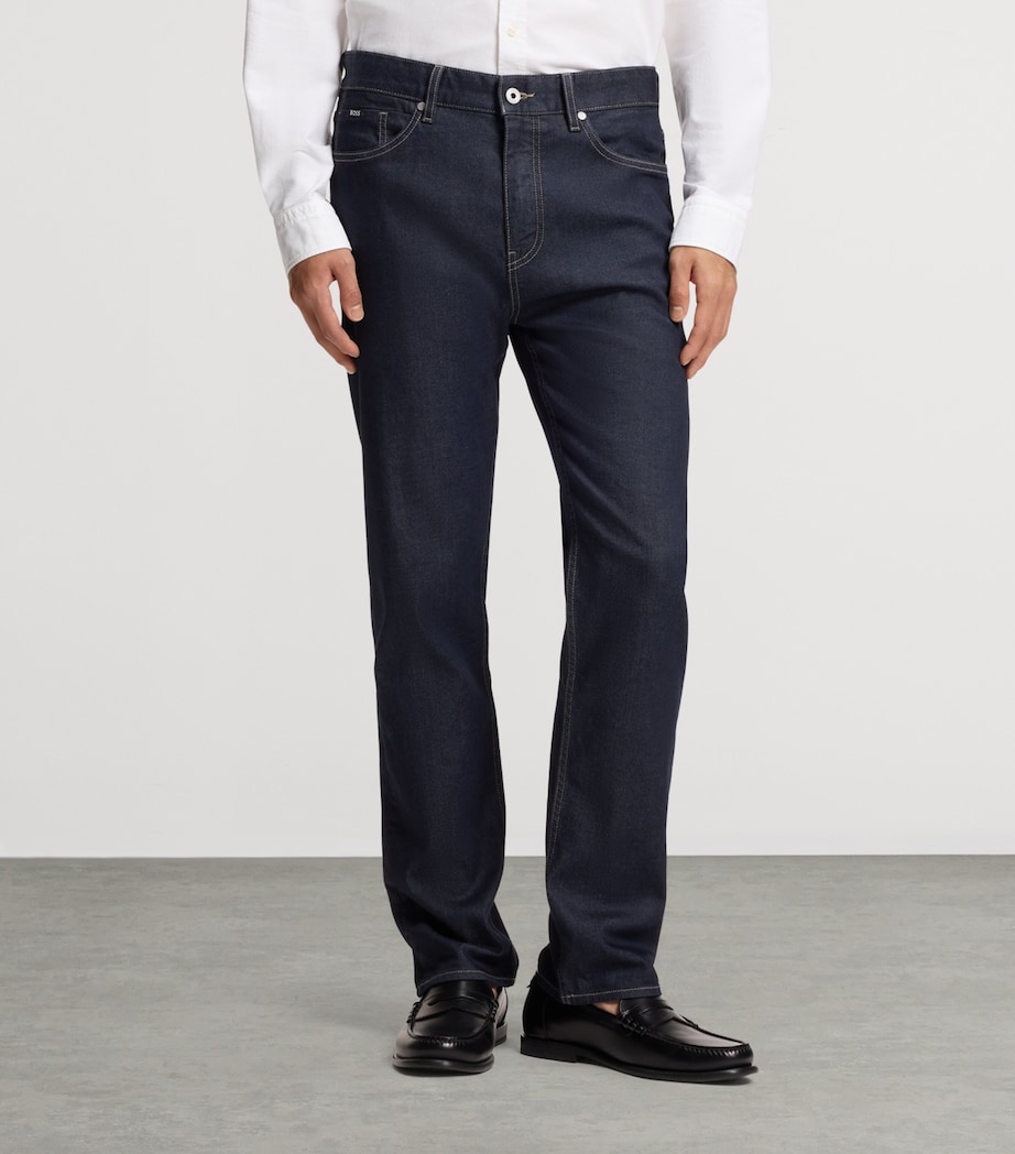 BOSS Mens Stretch-Denim Straight Jeans Image 2