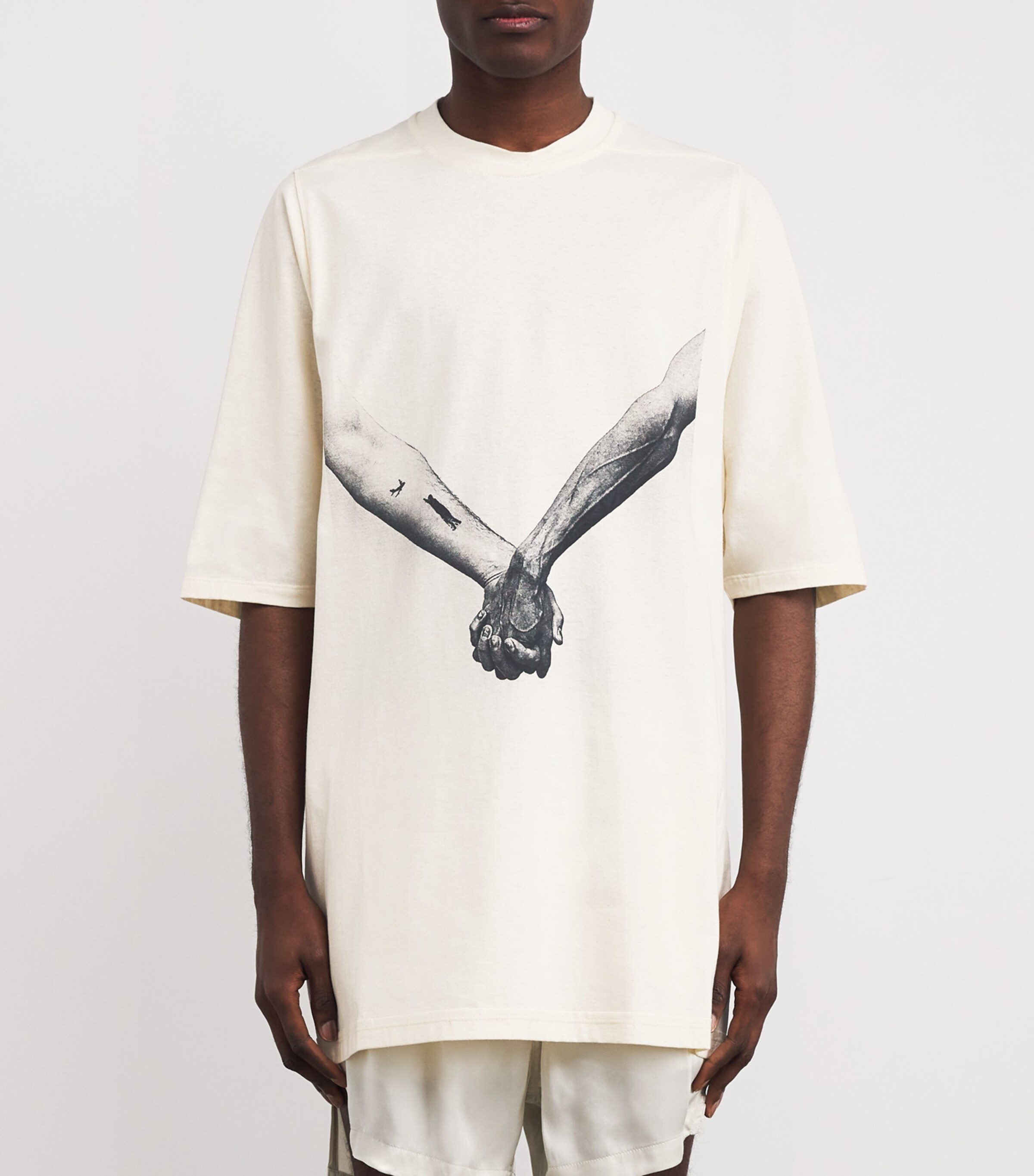 【ランウェイ】RICK OWENS◆ハンズプリント ジャンボTシャツ ランウェイ】RICK OWENS◇ハンズプリント ジャンボTシャツ