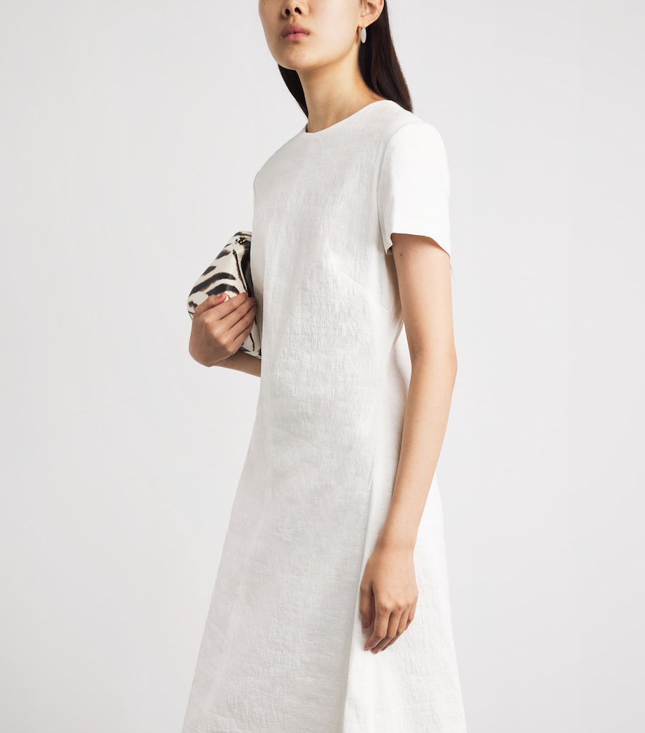 Brandon Maxwell Womens Linen-Blend Ridley Mini Dress White Image 3