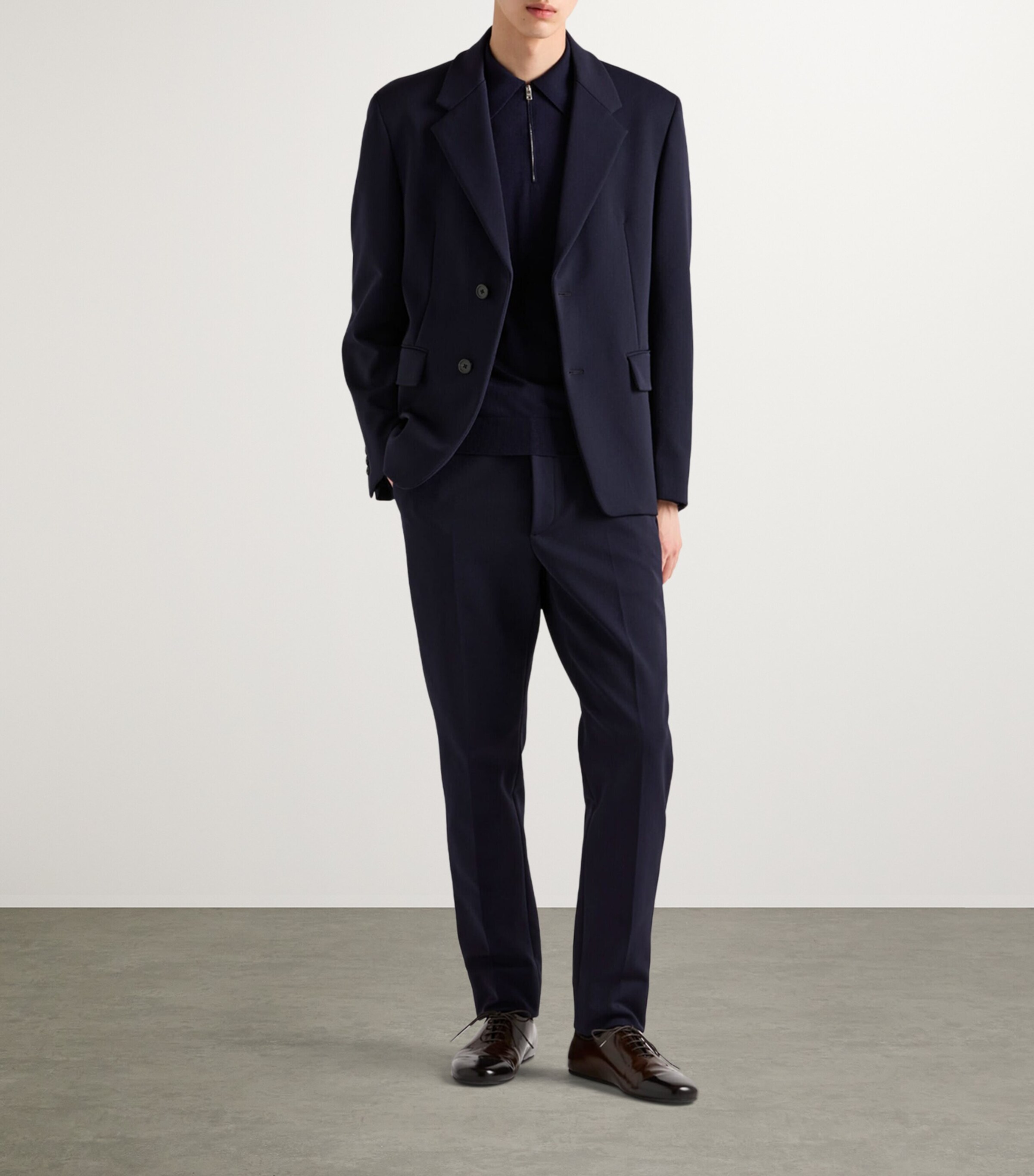 Prada Mens Wool Logo Polo Shirt Image 2