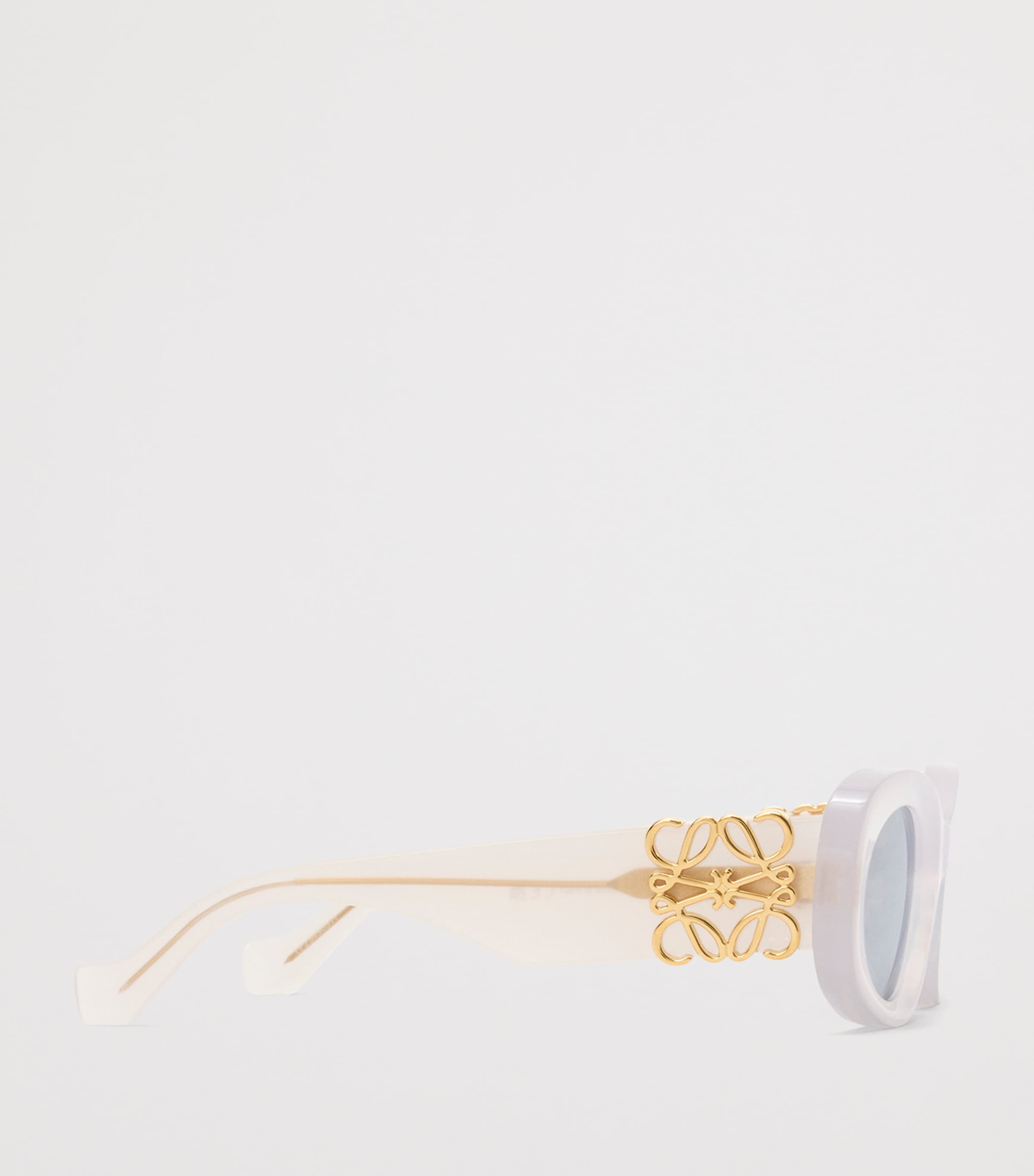 Bevelled Oval Sunglasses WHITE Image 3