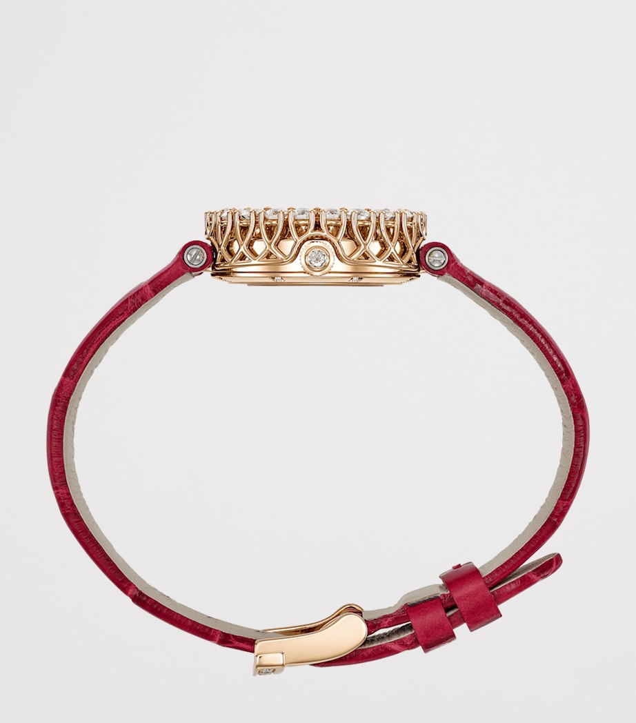 Rose Gold, Diamond and Carnelian L'Heure du Diamant Watch 26mm 18K ROSE GOLD Image 3