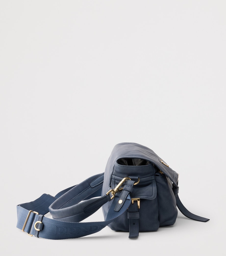 Prada Medium Lambskin Explore Shoulder Bag Blue Image 6