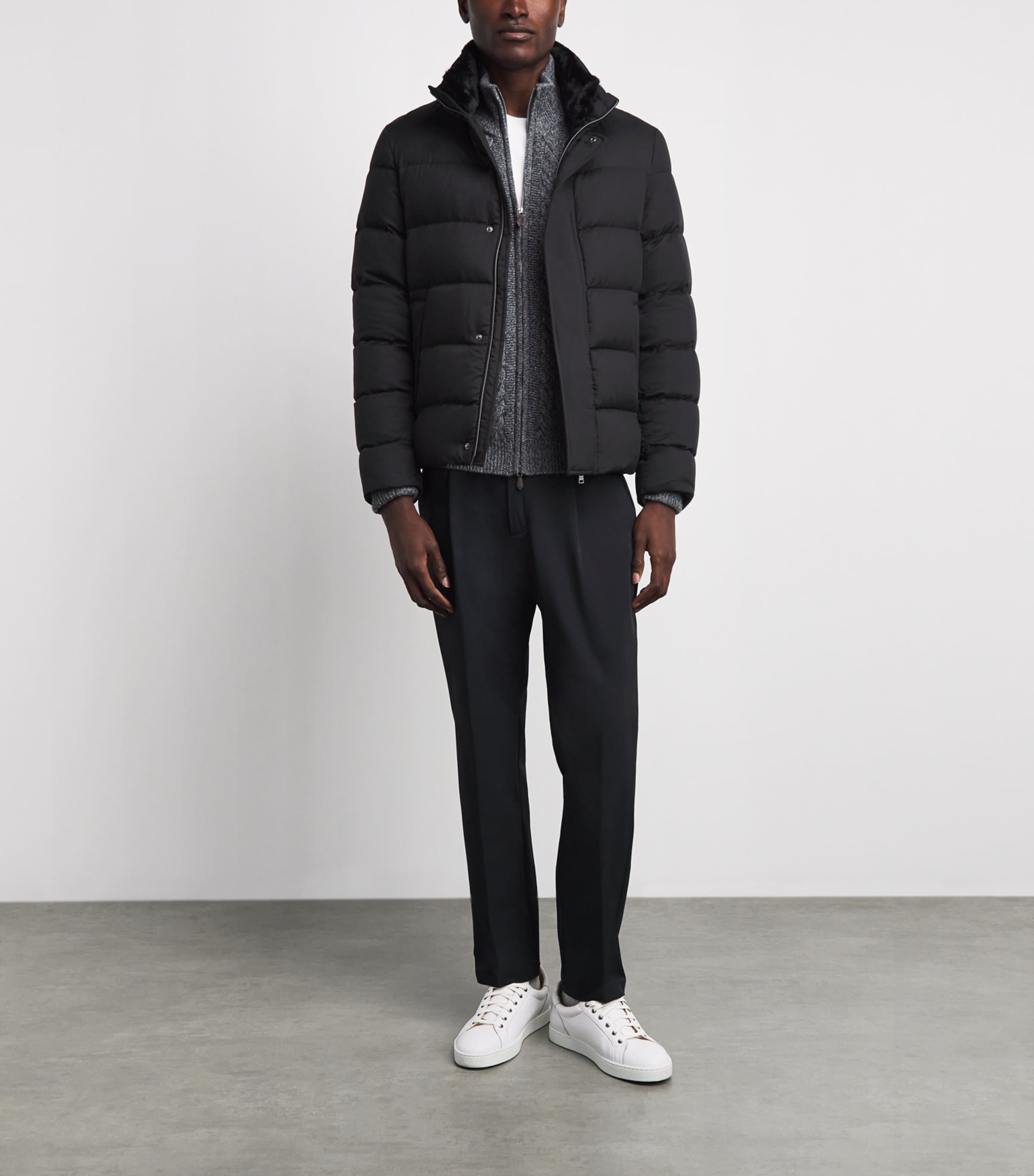 Herno Mens Down Quilted Puffer Jacket Nero Image 2