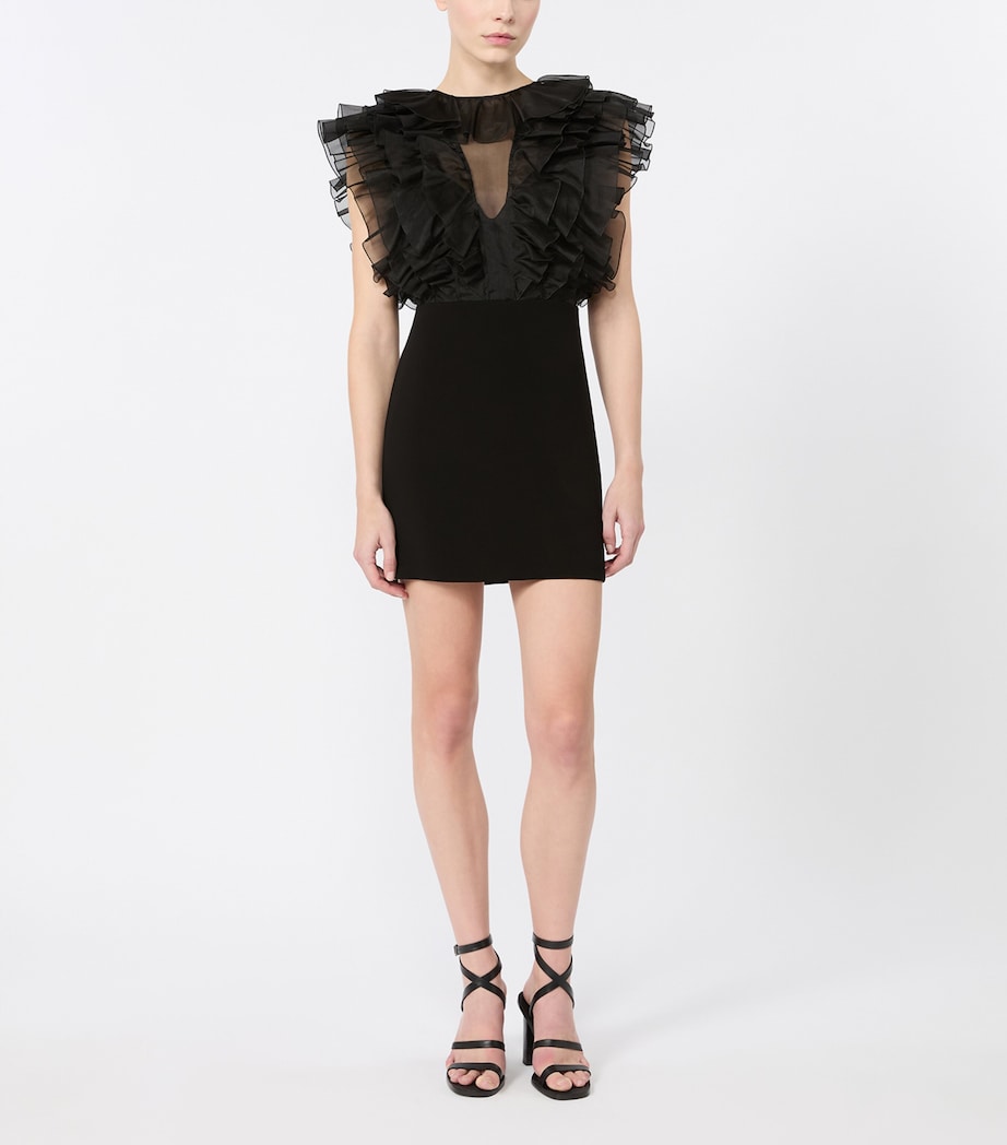 Max Mara Womens Tulle-Ruffle Mini Dress Black Image 3