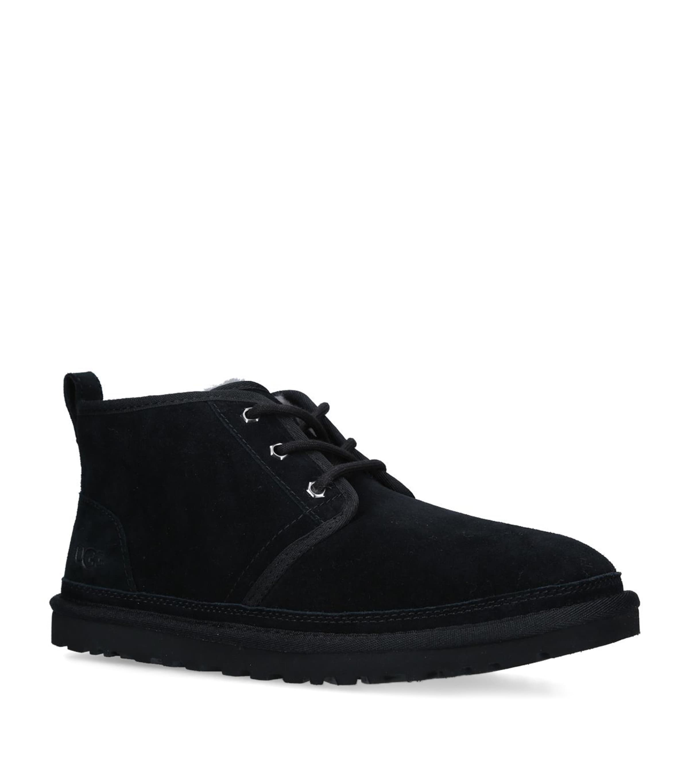 Shop Ugg Suede Neumel Lace-up Boots In Black