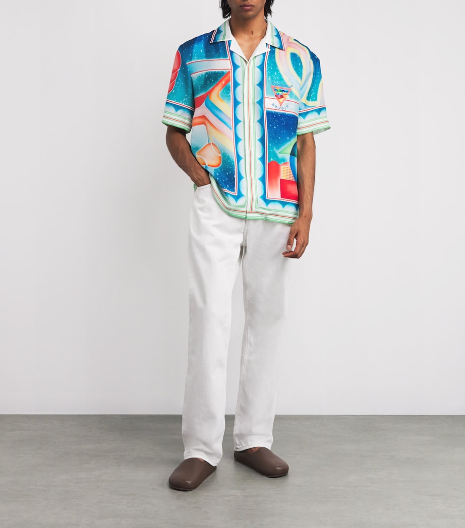 Silk Galaxy Court Print Short-Sleeve Shirt GALAXY COURT Image 2