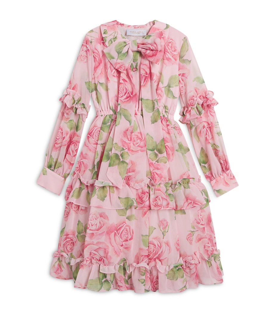 Mama Luma Floral Ruffled Dress (3-12 Years) Pink Image 1